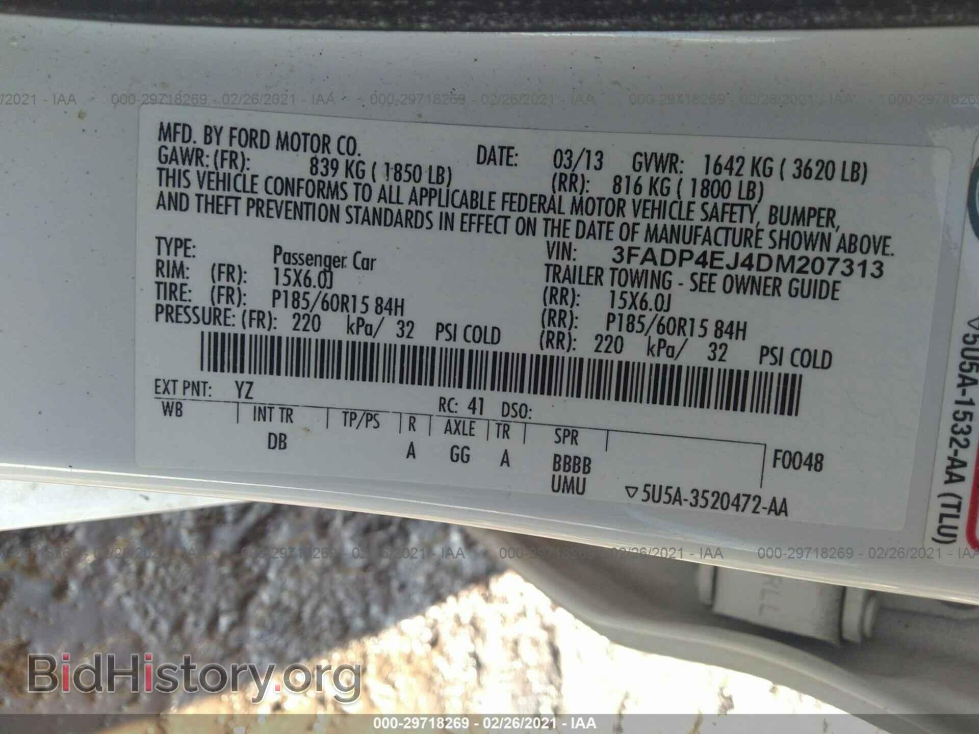 2013 FORD FIESTA - VIN: 3FADP4EJ4DM207313 - Фото 9