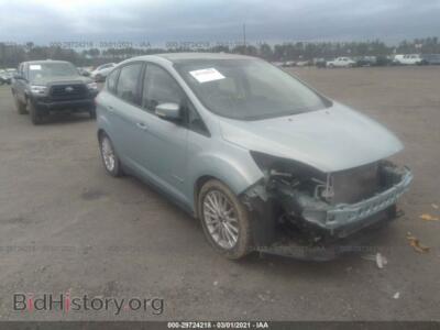 2014 Ford C-MAX HYBRID SE, сине-зеленый — VIN 1FADP5AU9EL505588, IAAI