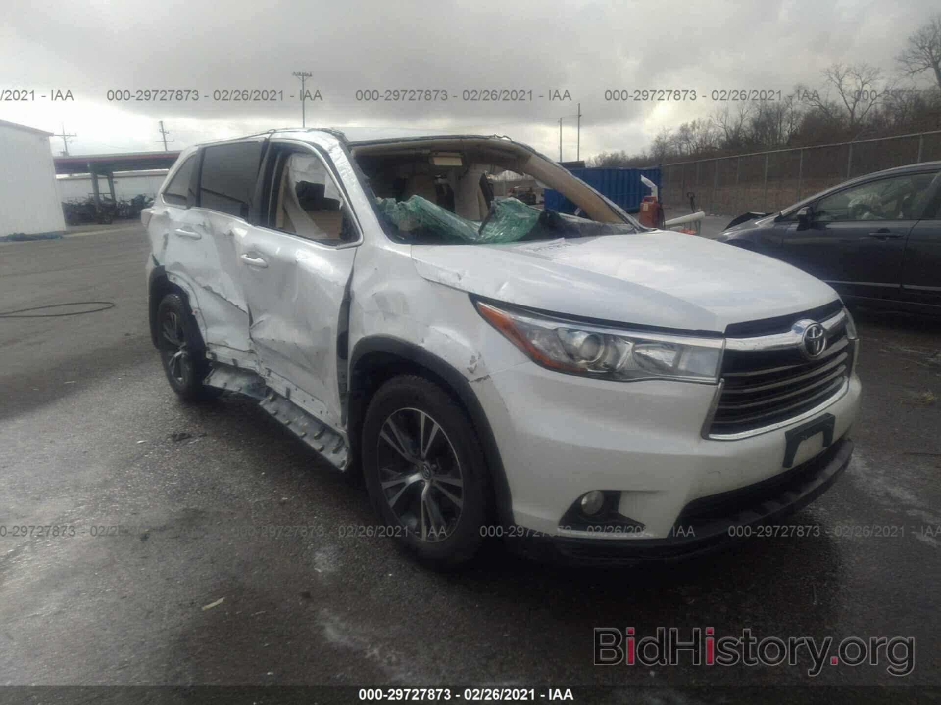 Photo 5TDJKRFH2GS306737 - TOYOTA HIGHLANDER 2016