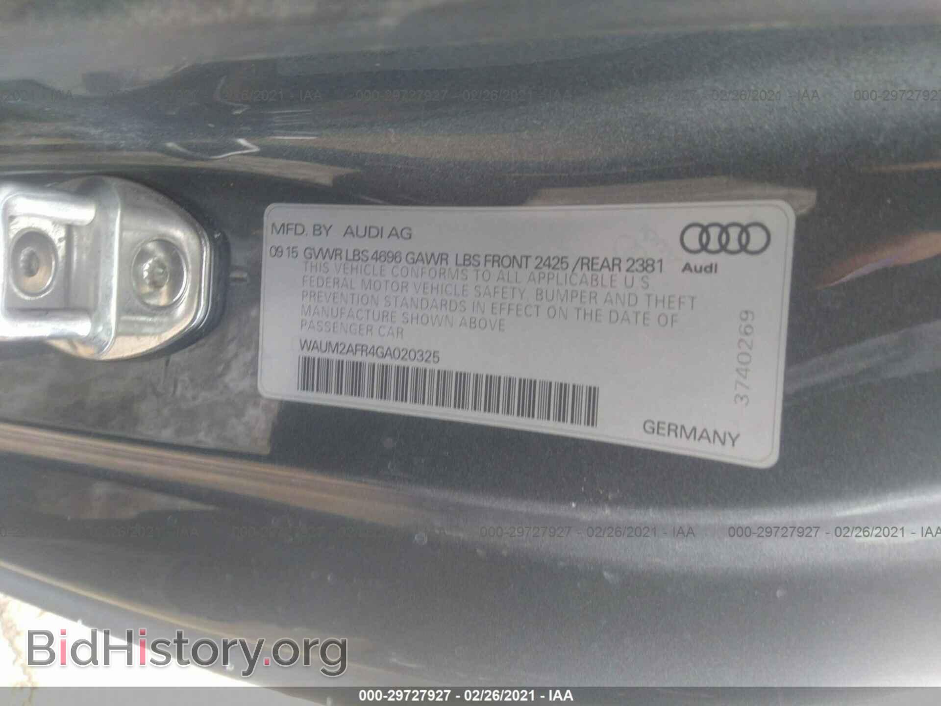 2016 AUDI A5 - VIN: WAUM2AFR4GA020325 - Фото 9