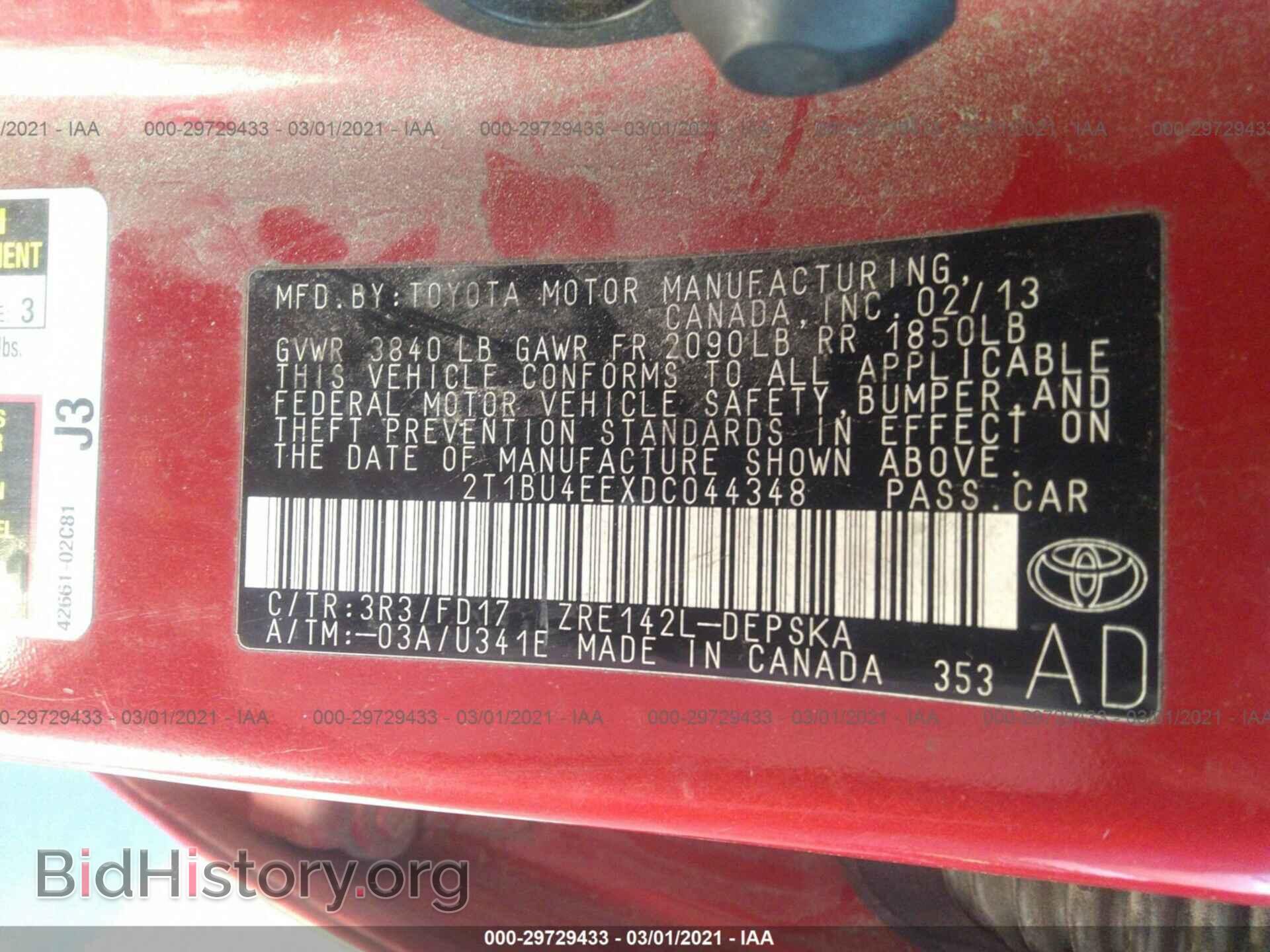 2013 TOYOTA COROLLA - VIN: 2T1BU4EEXDC044348 - Photo 9