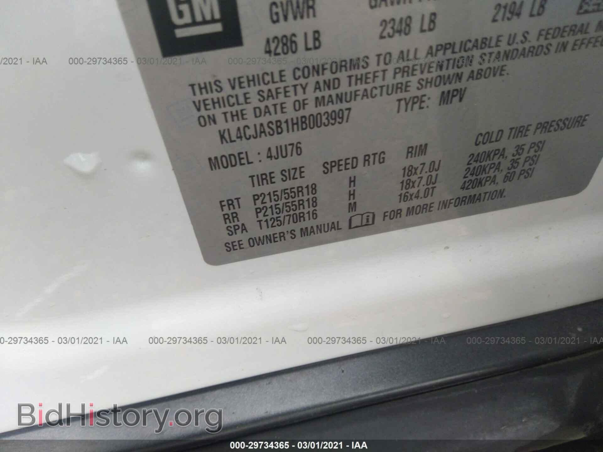2017 BUICK ENCORE - VIN: KL4CJASB1HB003997 - Photo 9