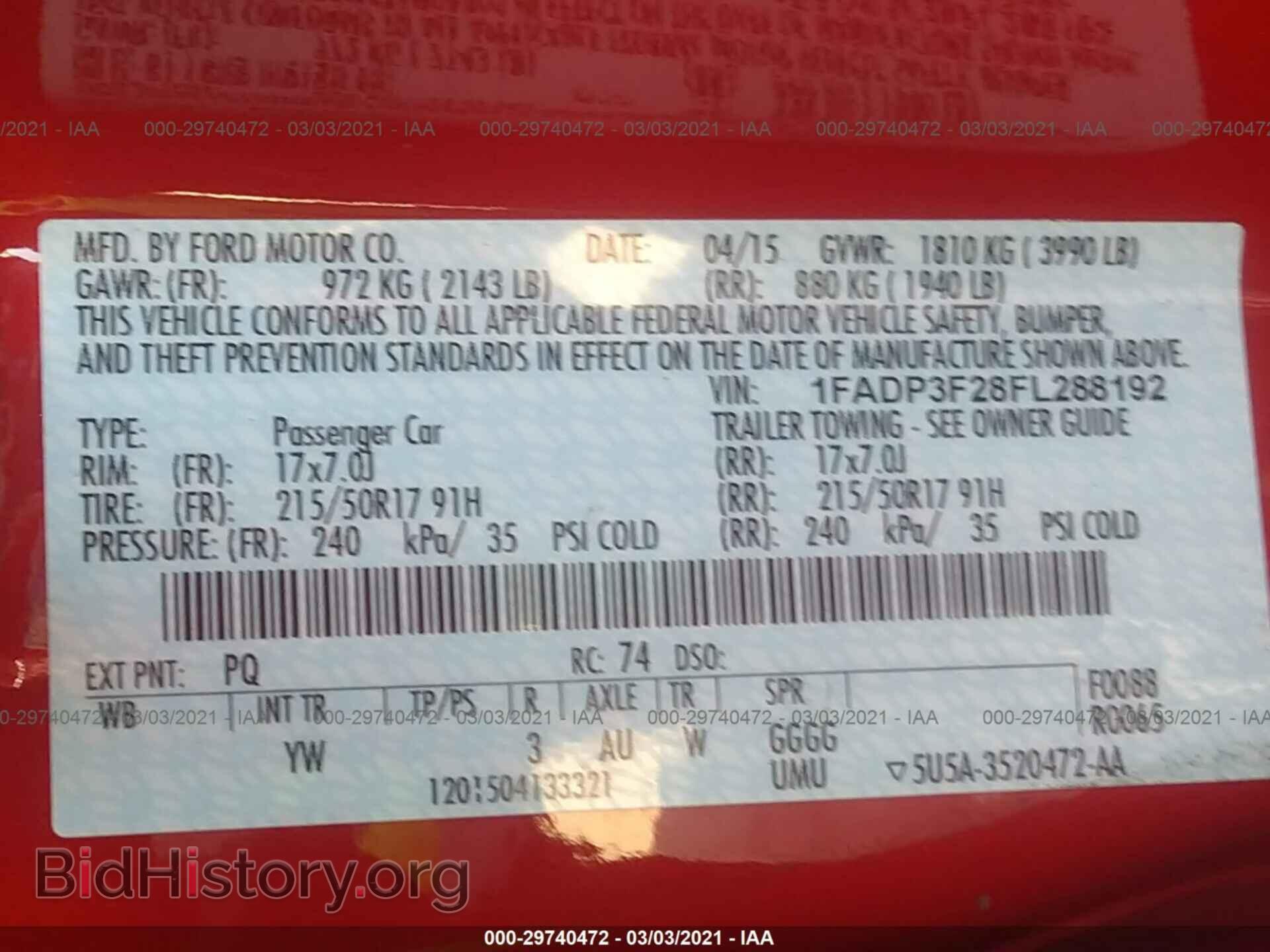 2015 FORD FOCUS - VIN: 1FADP3F28FL288192 - Фото 9