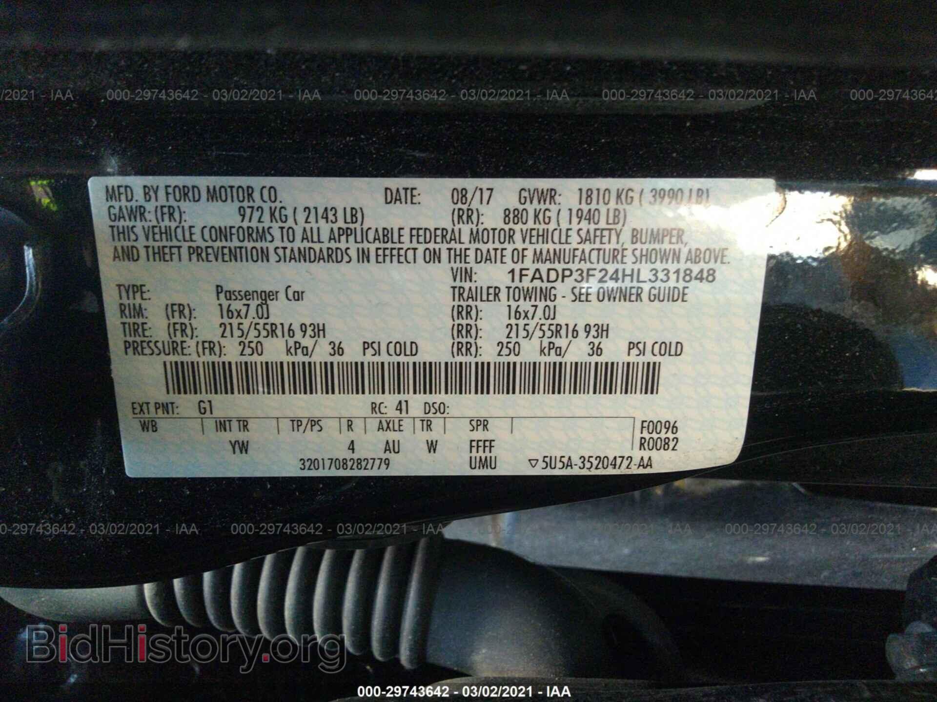 2017 FORD FOCUS - VIN: 1FADP3F24HL331848 - Фото 9