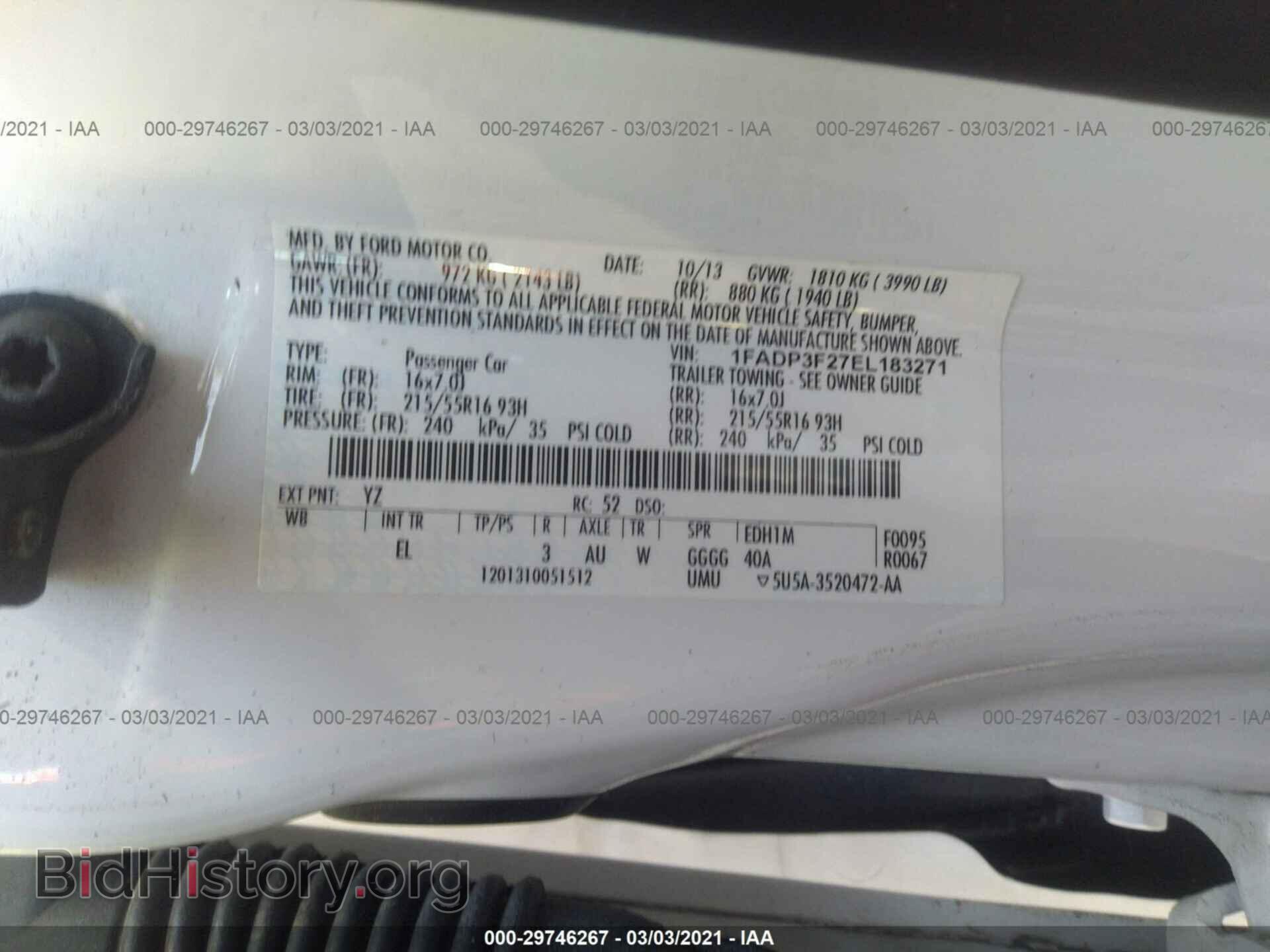 2014 FORD FOCUS - VIN: 1FADP3F27EL183271 - Фото 9
