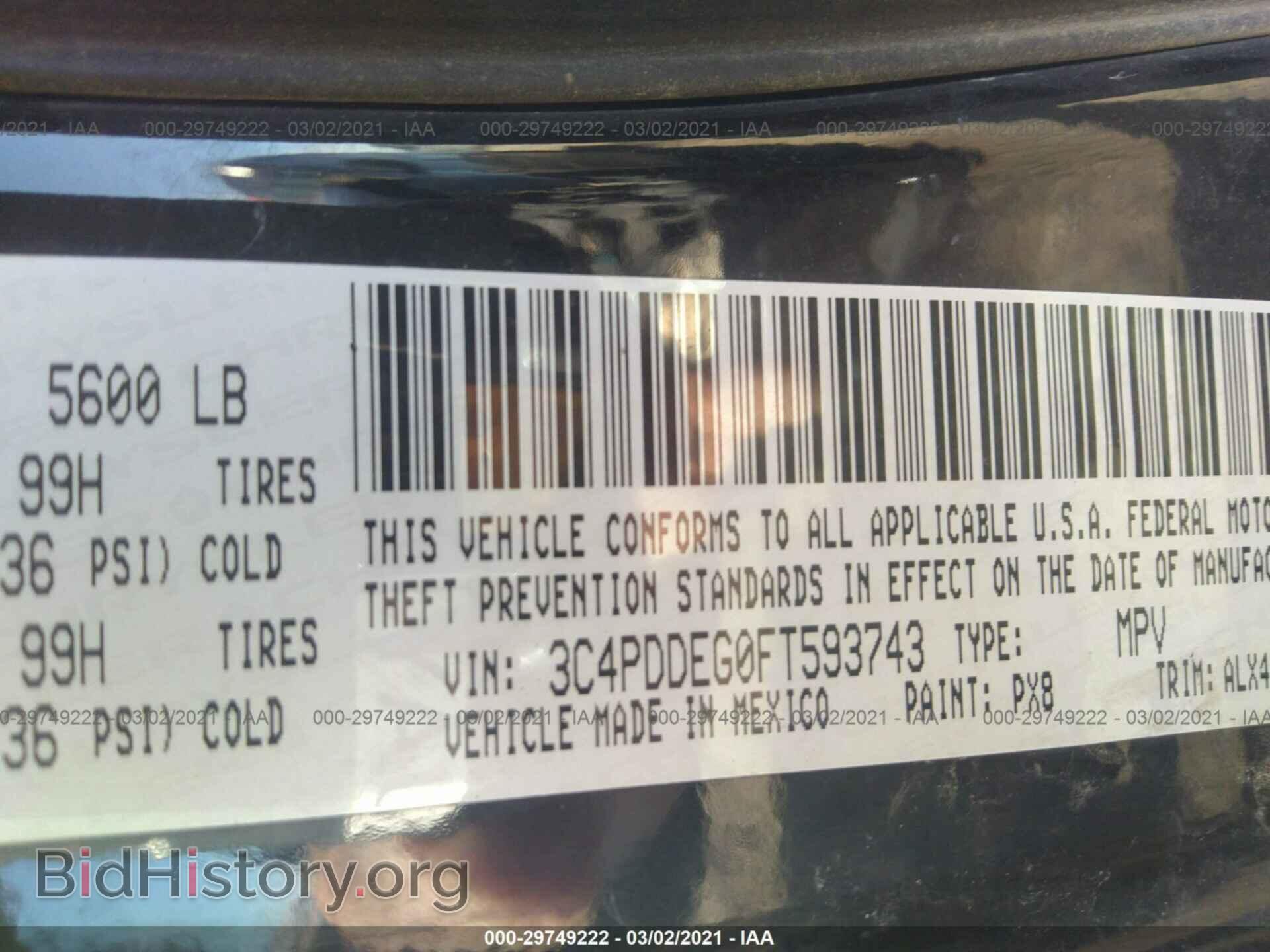 2015 DODGE JOURNEY - VIN: 3C4PDDEG0FT593743 - Фото 9