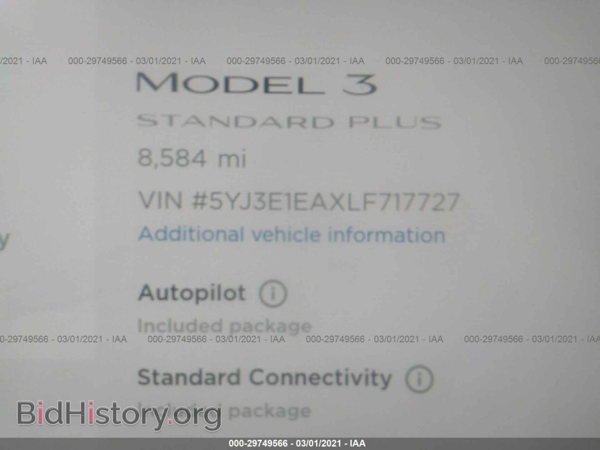 2020 TESLA MODEL 3 - VIN: 5YJ3E1EAXLF717727 - Фото 7