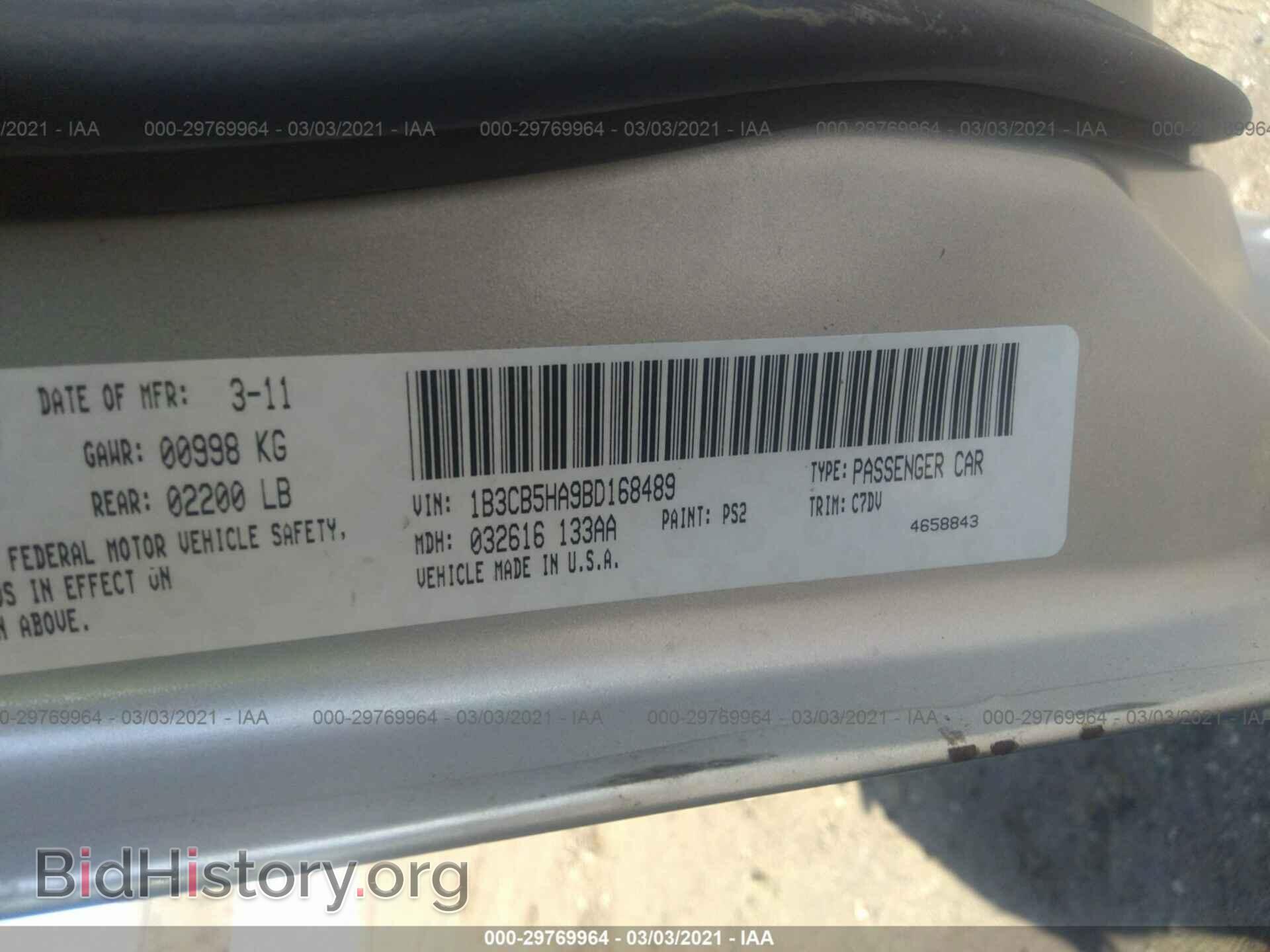 2011 DODGE CALIBER - VIN: 1B3CB5HA9BD168489 - Фото 9