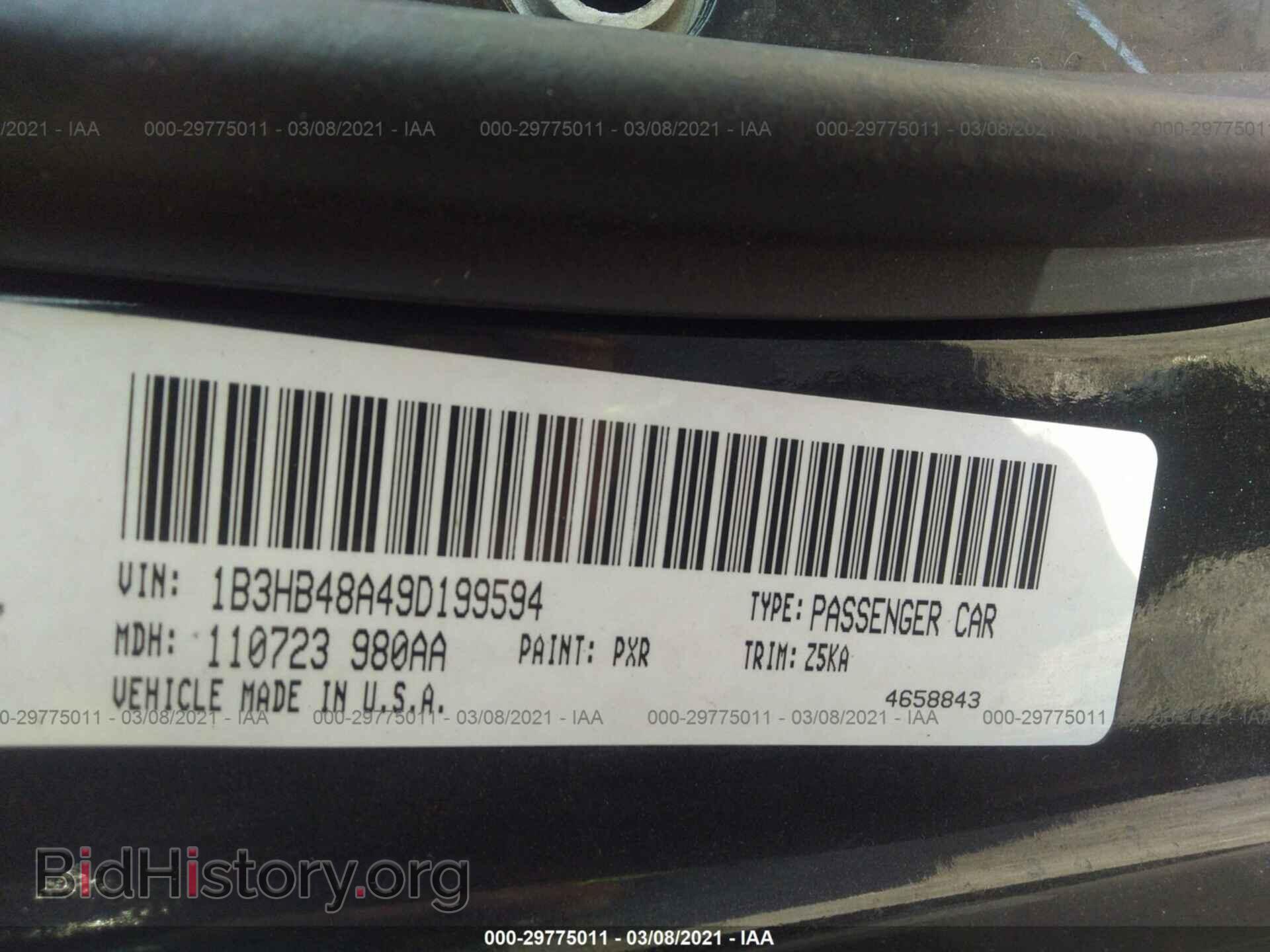 2009 DODGE CALIBER - VIN: 1B3HB48A49D199594 - Фото 9