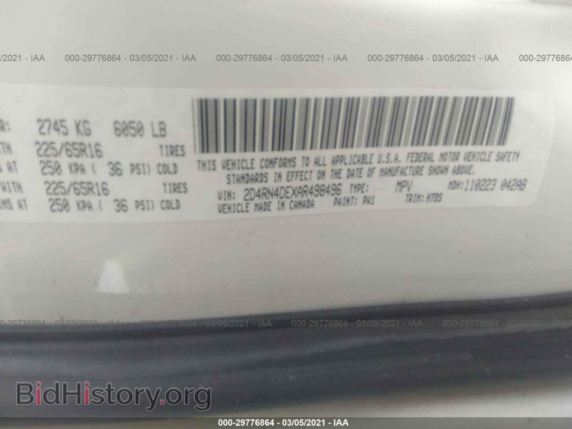 2010 DODGE GRAND CARAVAN - VIN: 2D4RN4DEXAR498496 - Фото 9