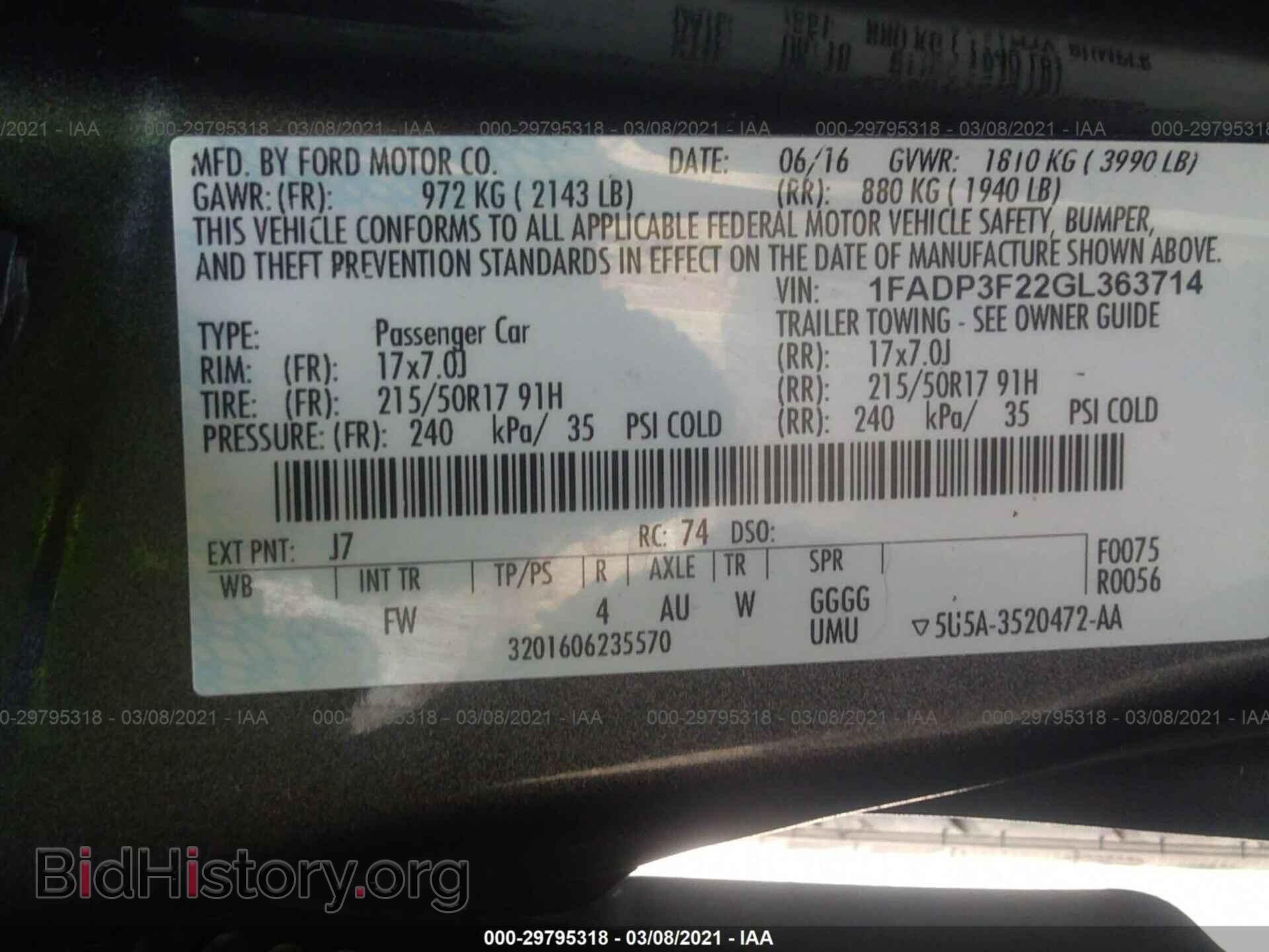 2016 FORD FOCUS - VIN: 1FADP3F22GL363714 - Фото 9