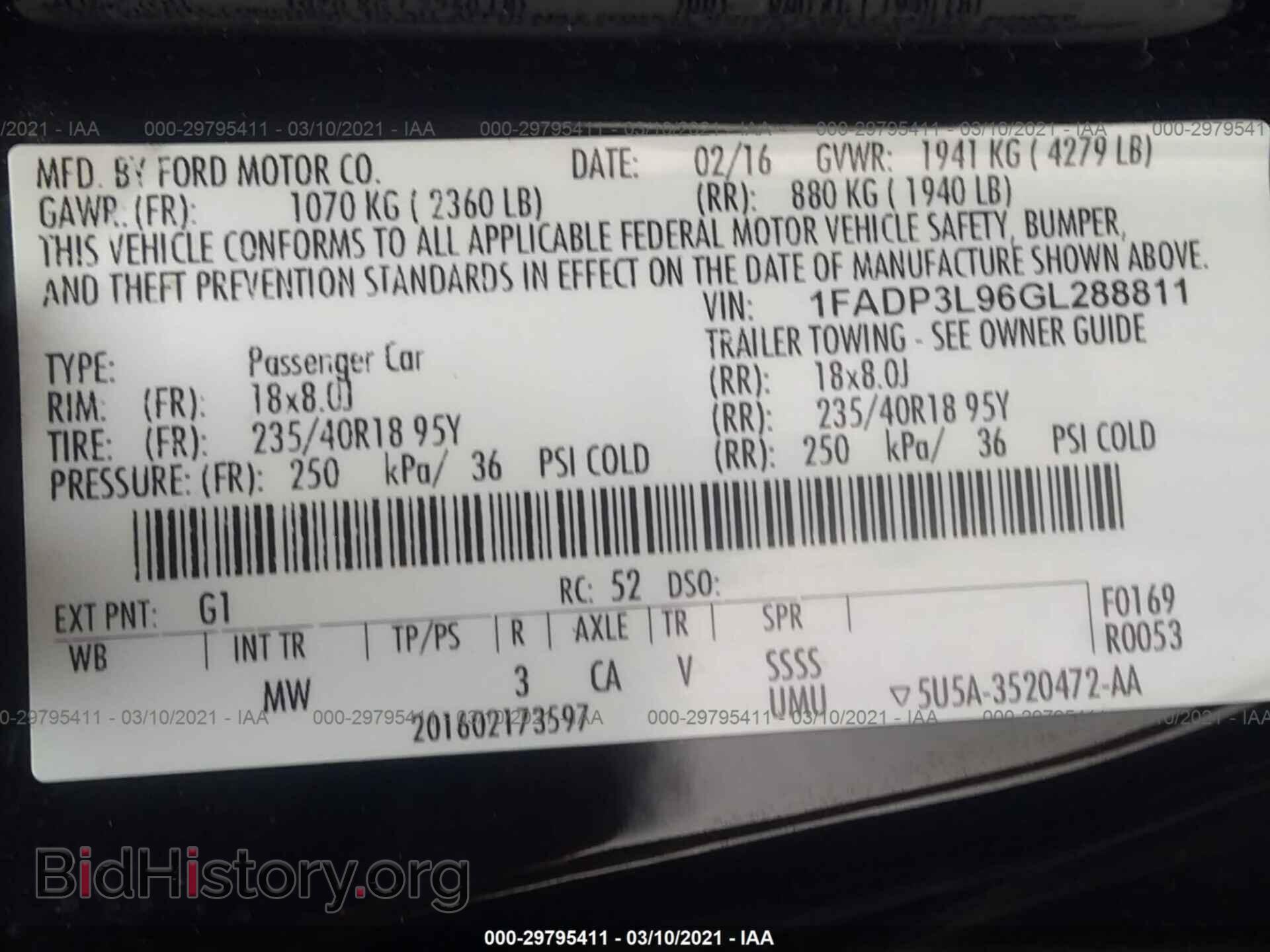 2016 FORD FOCUS - VIN: 1FADP3L96GL288811 - Photo 9