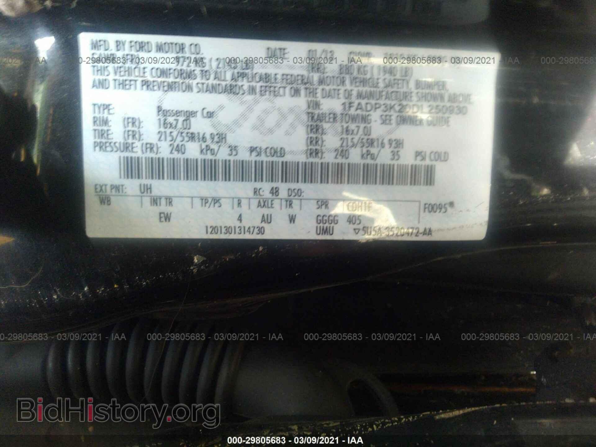 2013 FORD FOCUS - VIN: 1FADP3K20DL250930 - Photo 9
