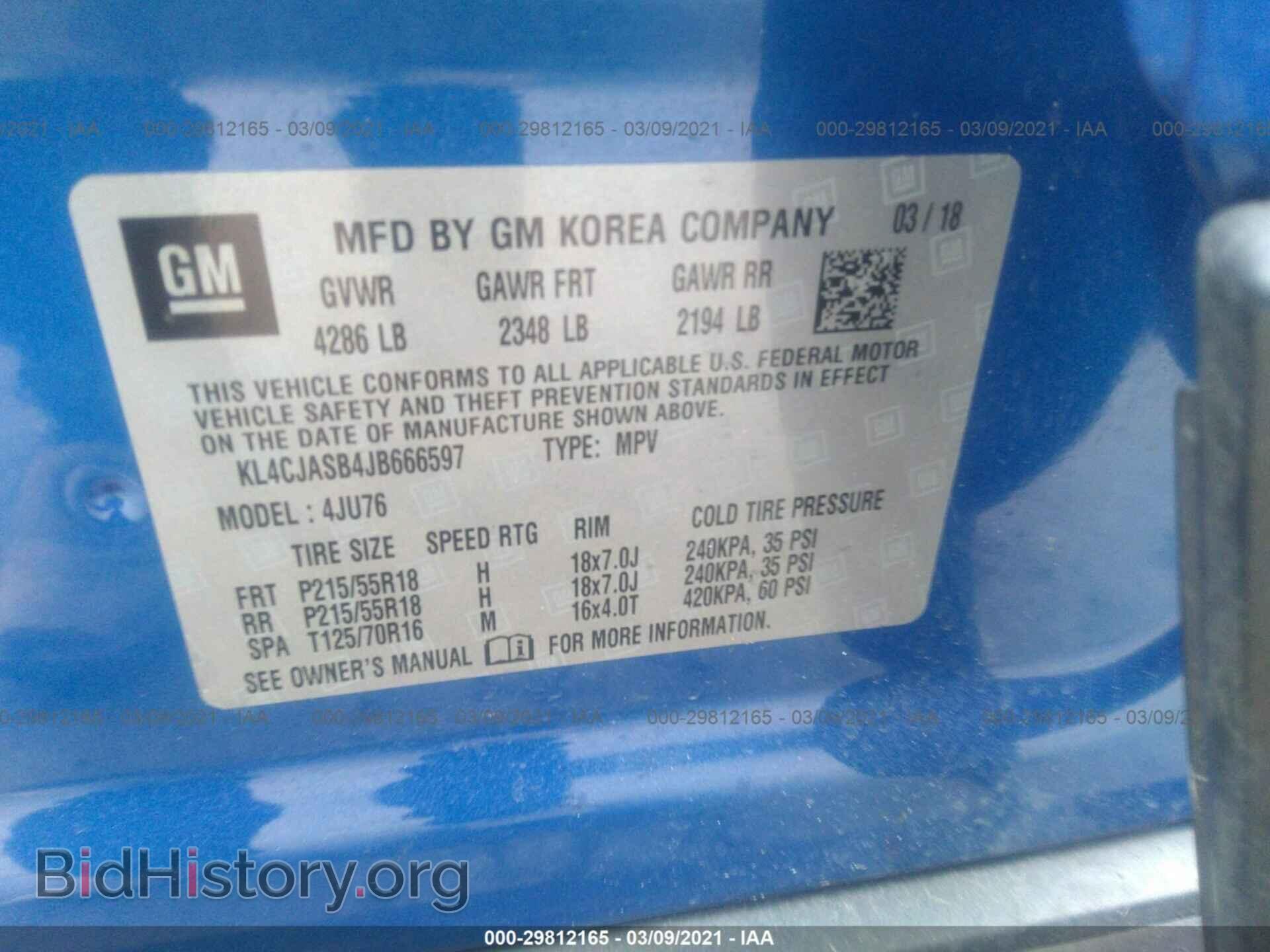 2018 BUICK ENCORE - VIN: KL4CJASB4JB666597 - Photo 9