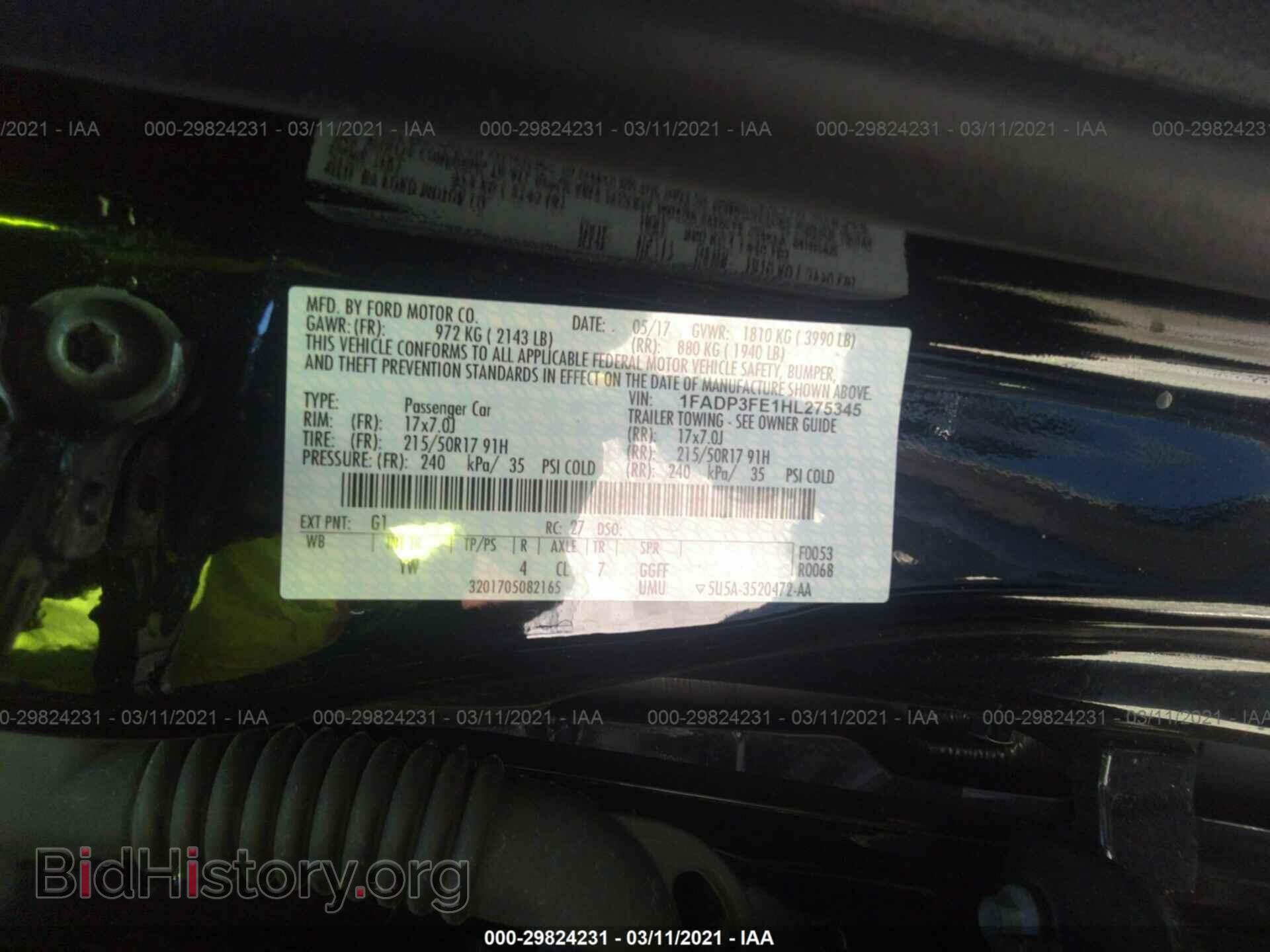 2017 FORD FOCUS - VIN: 1FADP3FE1HL275345 - Фото 9