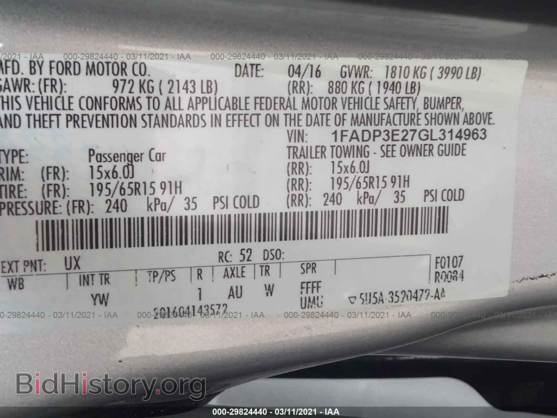 2016 FORD FOCUS - VIN: 1FADP3E27GL314963 - Photo 9