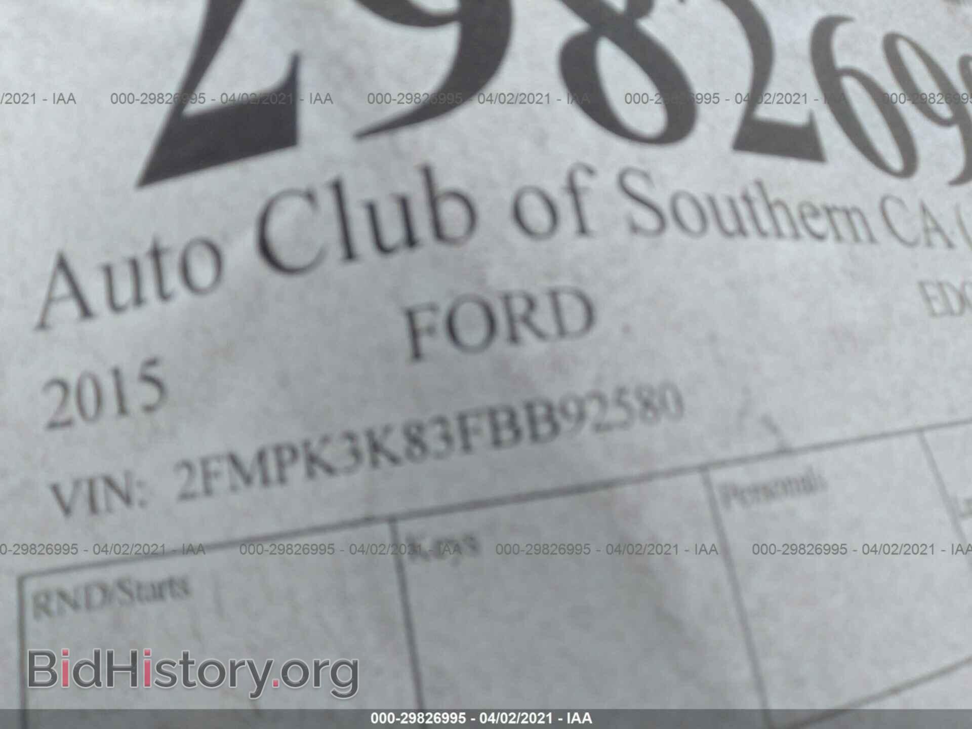2015 FORD EDGE - VIN: 2FMPK3K83FBB92580 - Photo 9