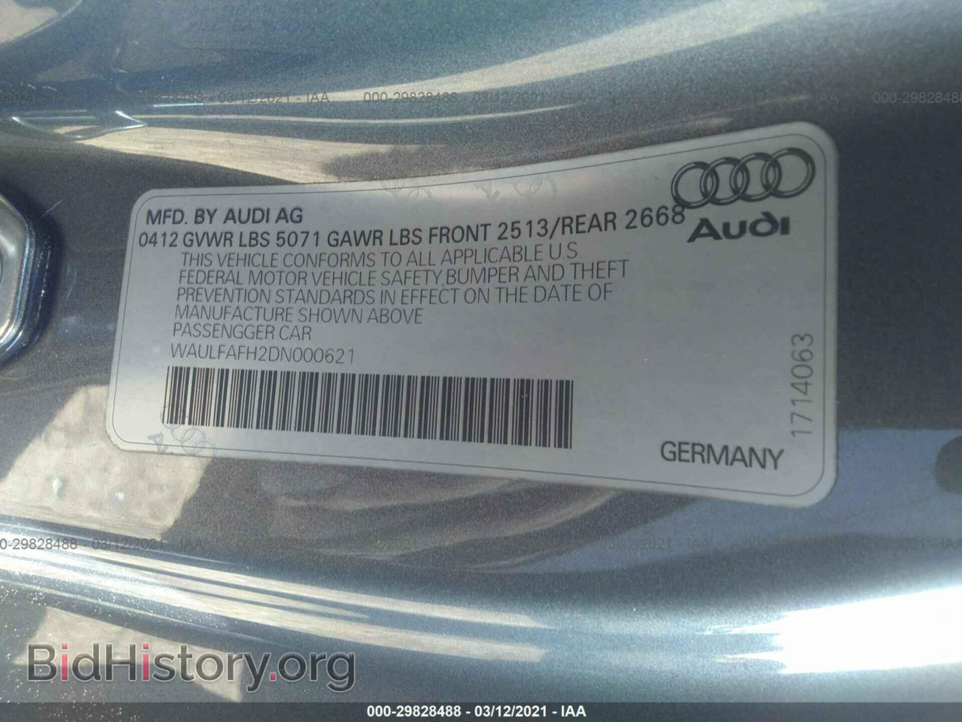 2013 AUDI A5 - VIN: WAULFAFH2DN000621 - Photo 9