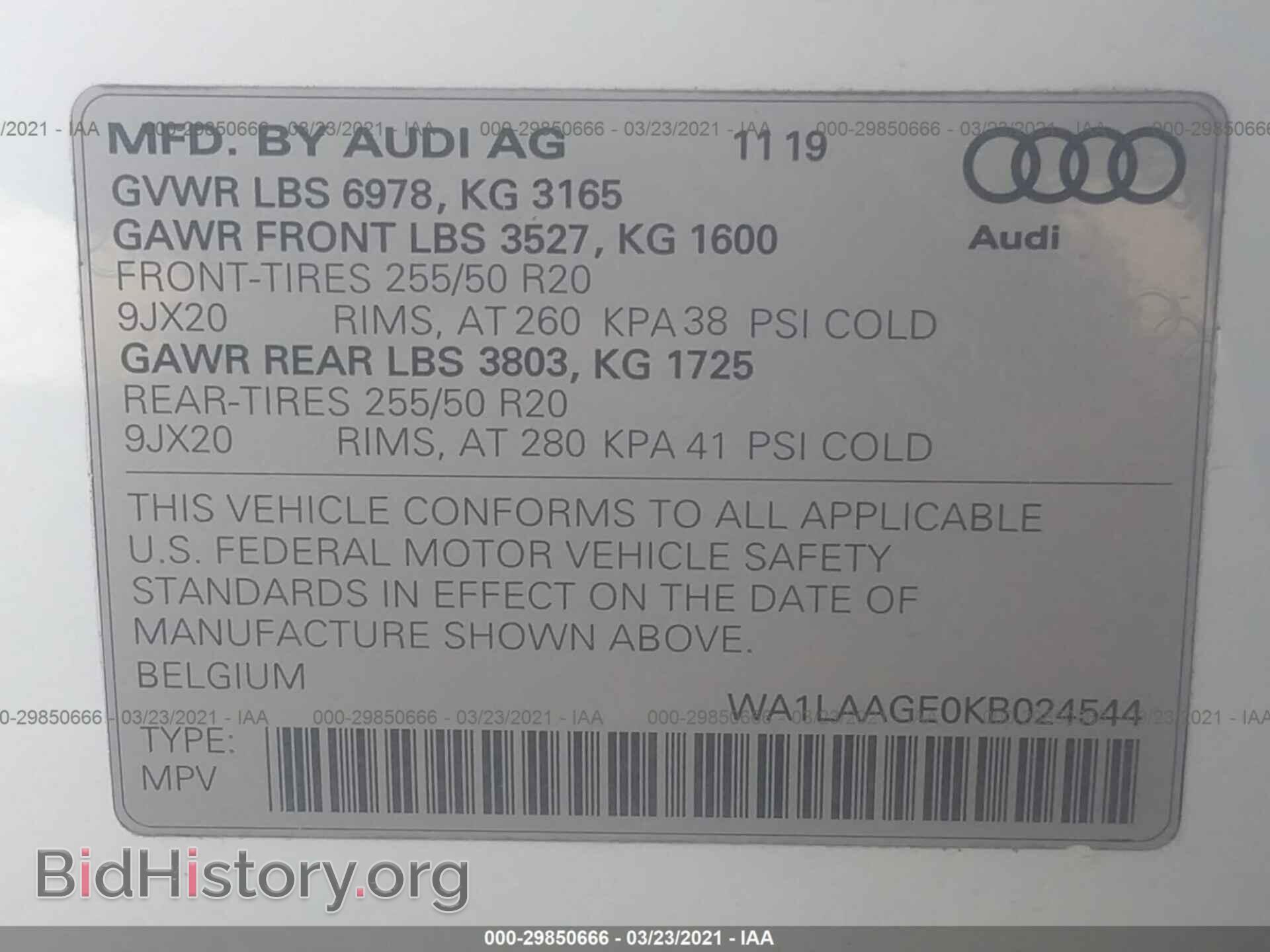 2019 AUDI E-TRON - VIN: WA1LAAGE0KB024544 - Photo 9