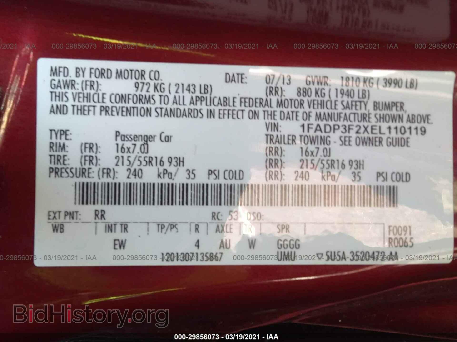 2014 FORD FOCUS - VIN: 1FADP3F2XEL110119 - Фото 9