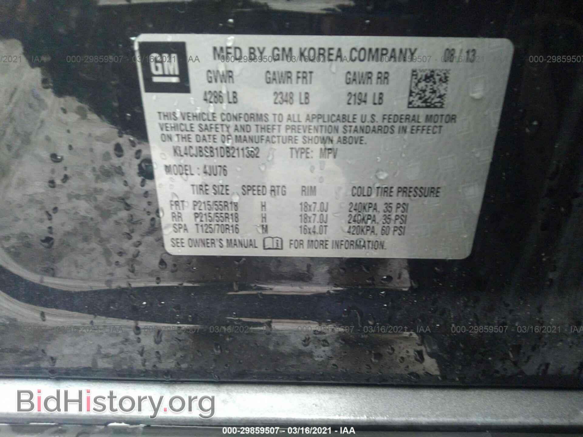 2013 BUICK ENCORE - VIN: KL4CJBSB1DB211362 - Photo 9