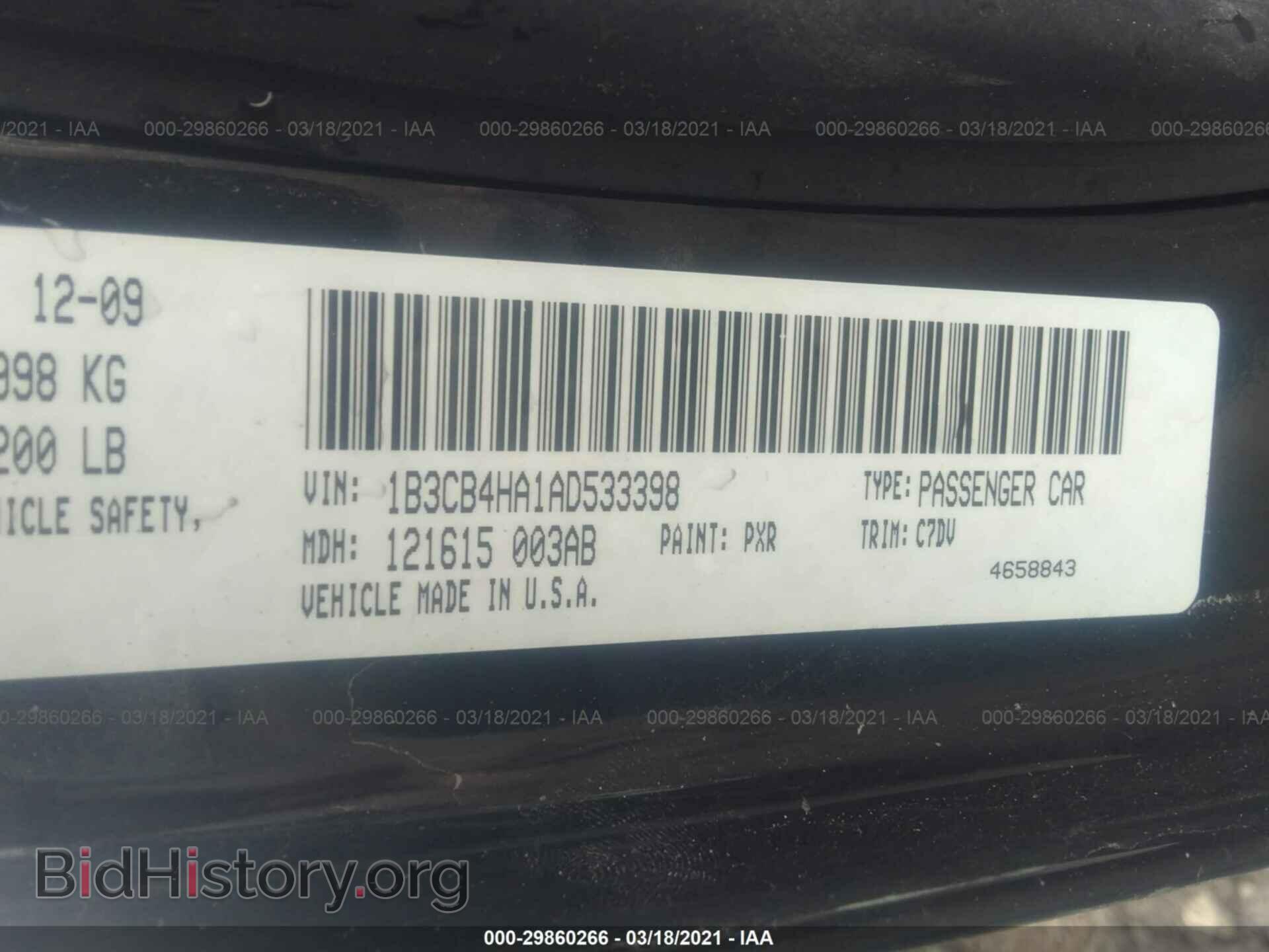 2010 DODGE CALIBER - VIN: 1B3CB4HA1AD533398 - Фото 9