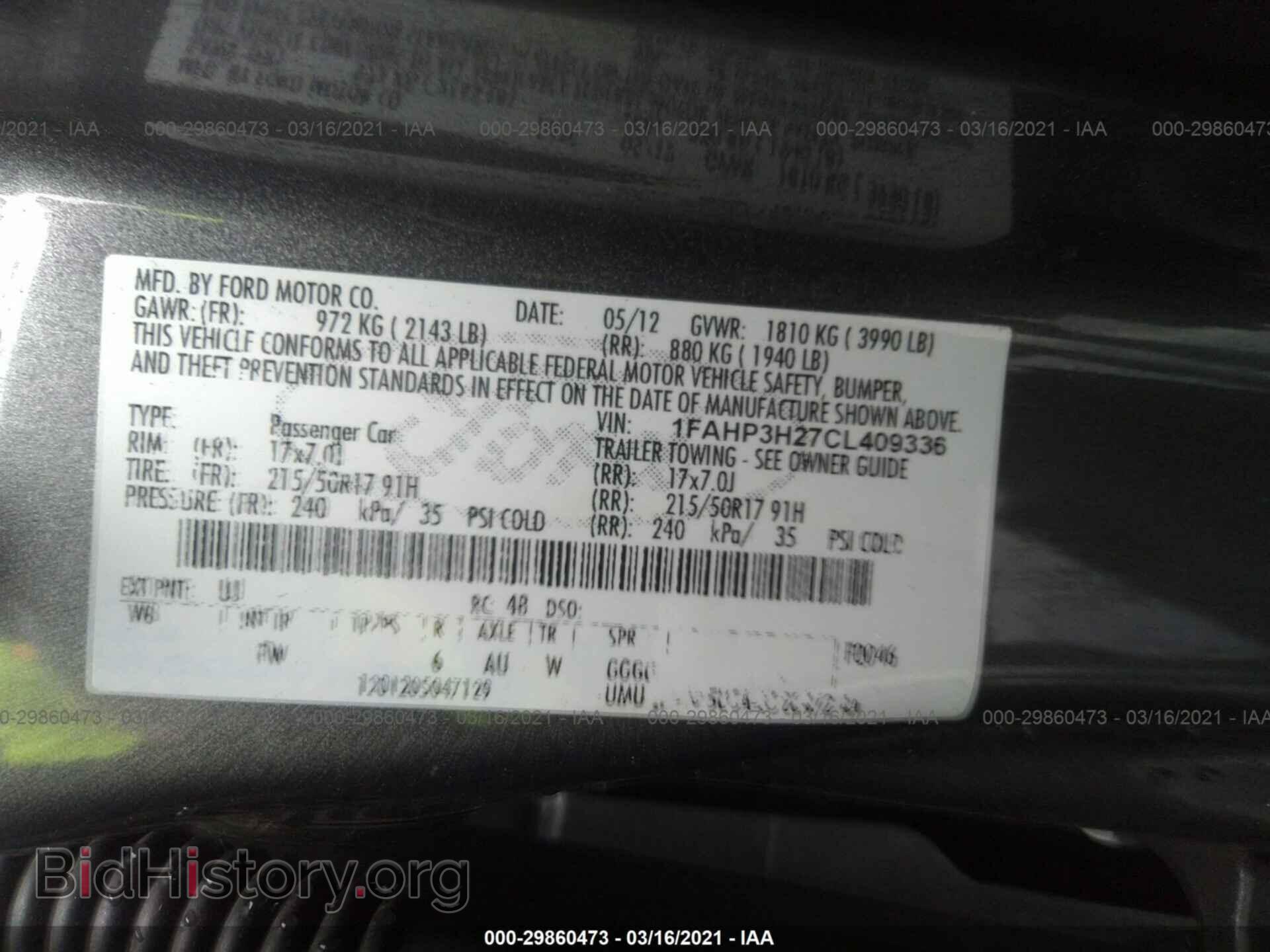 2012 FORD FOCUS - VIN: 1FAHP3H27CL409336 - Фото 9
