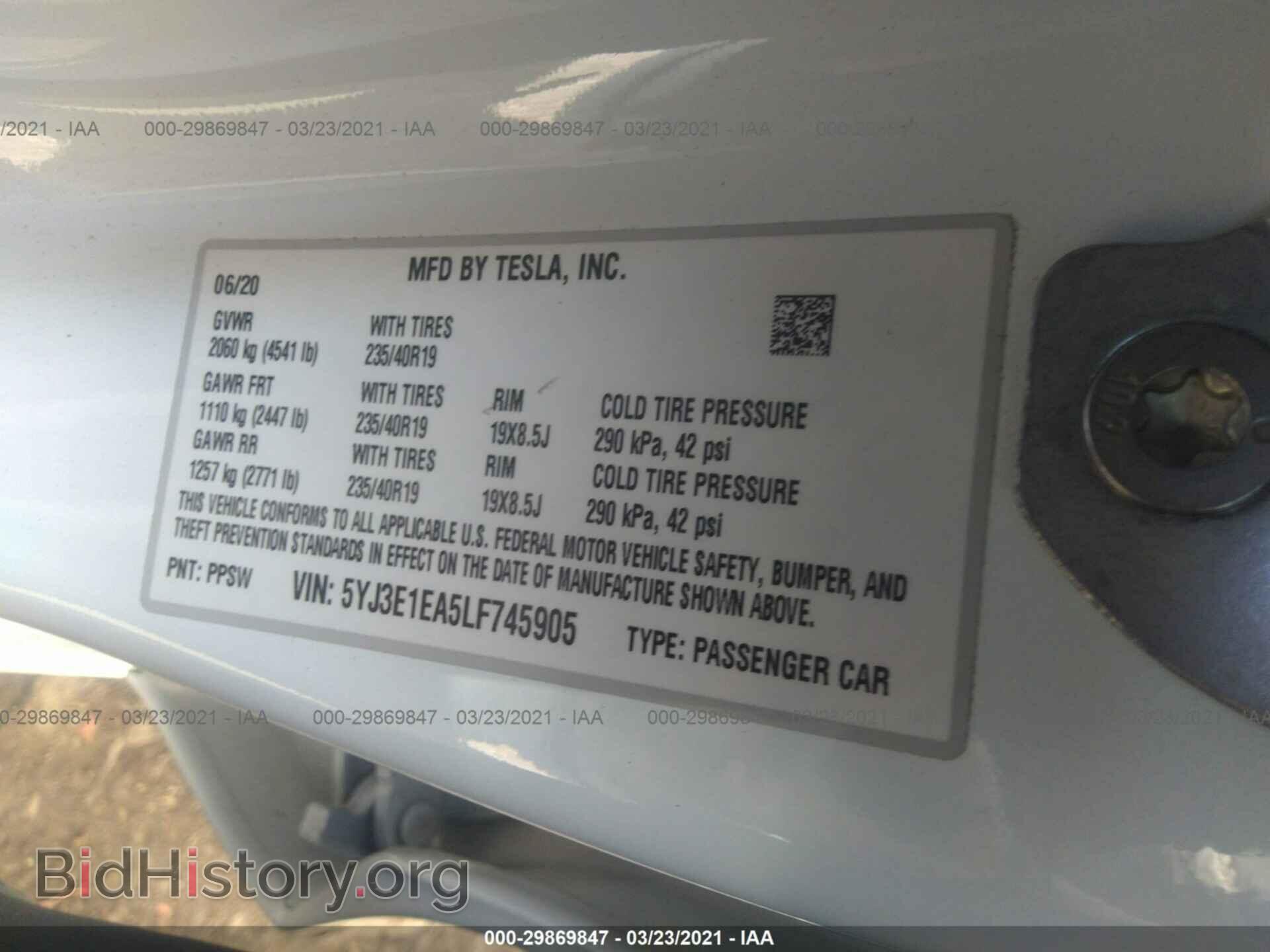 2020 TESLA MODEL 3 - VIN: 5YJ3E1EA5LF745905 - Photo 9