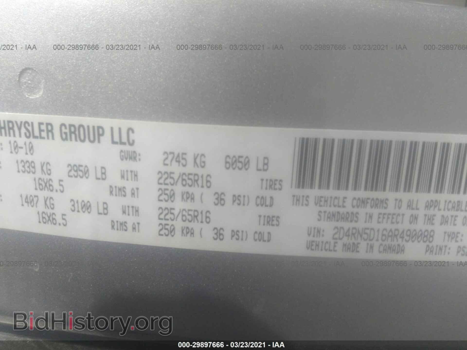 2010 DODGE GRAND CARAVAN - VIN: 2D4RN5D16AR490088 - Фото 9