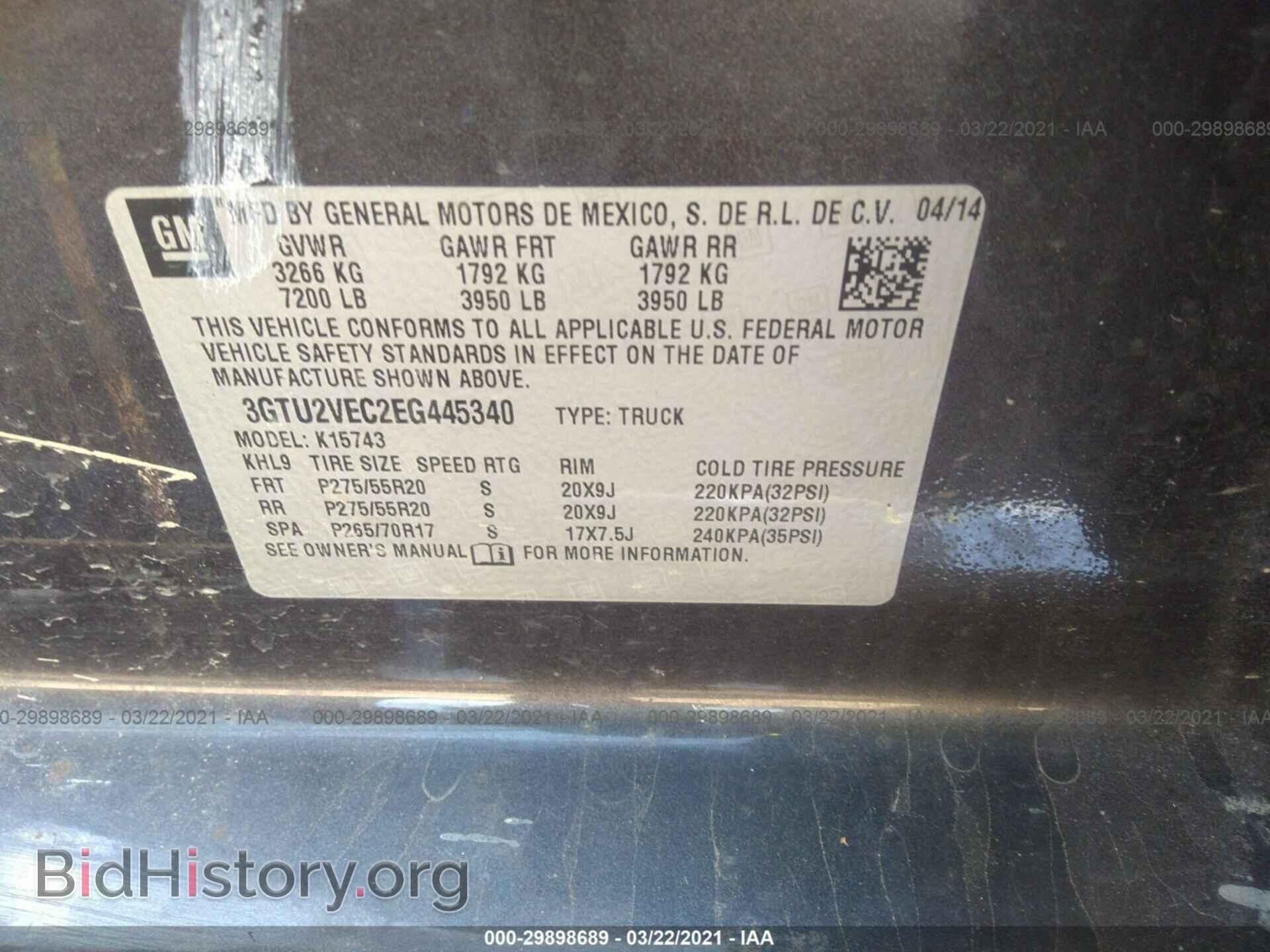 2014 GMC SIERRA 1500 - VIN: 3GTU2VEC2EG445340 - Photo 9