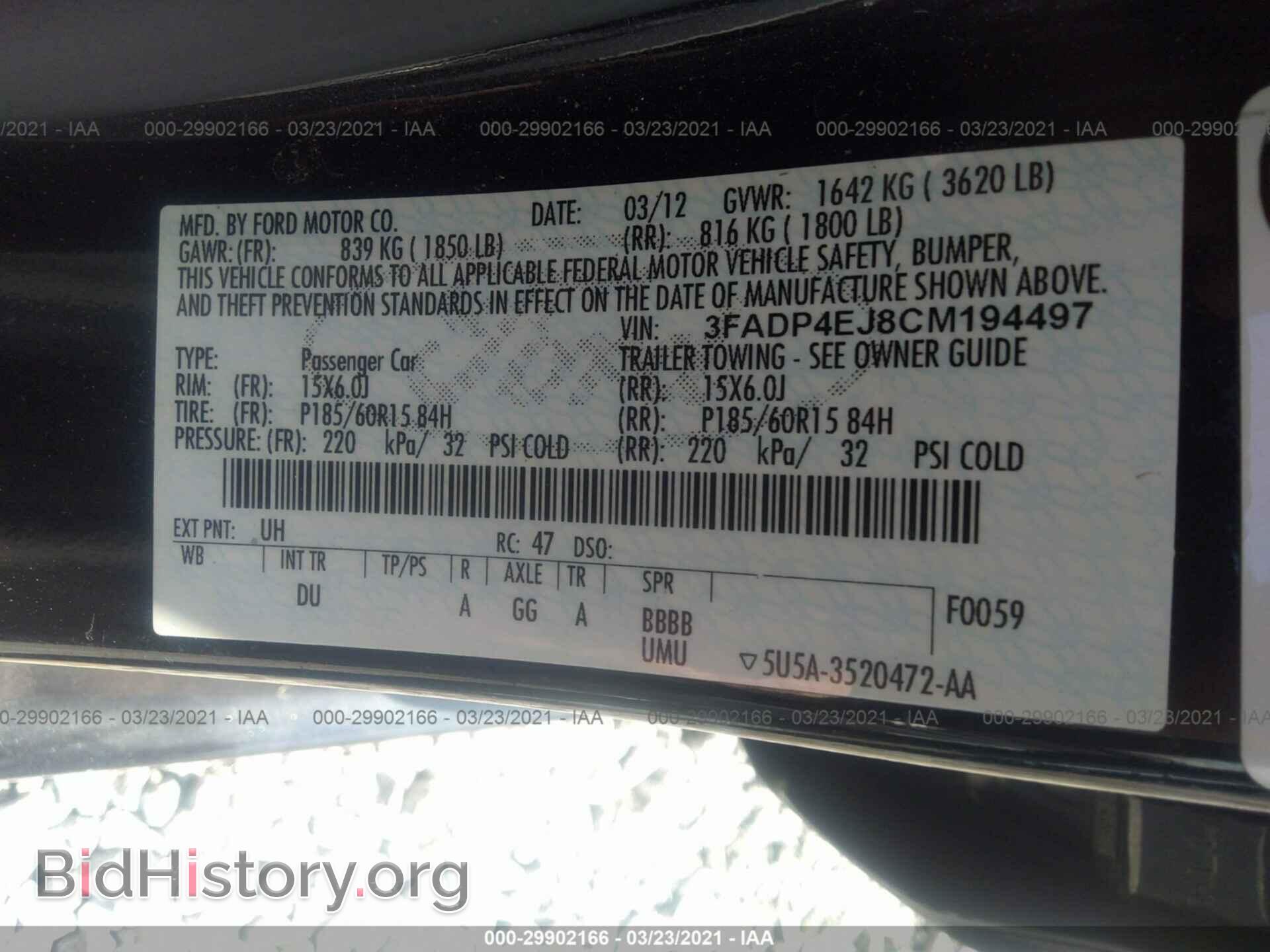 2012 FORD FIESTA - VIN: 3FADP4EJ8CM194497 - Photo 9
