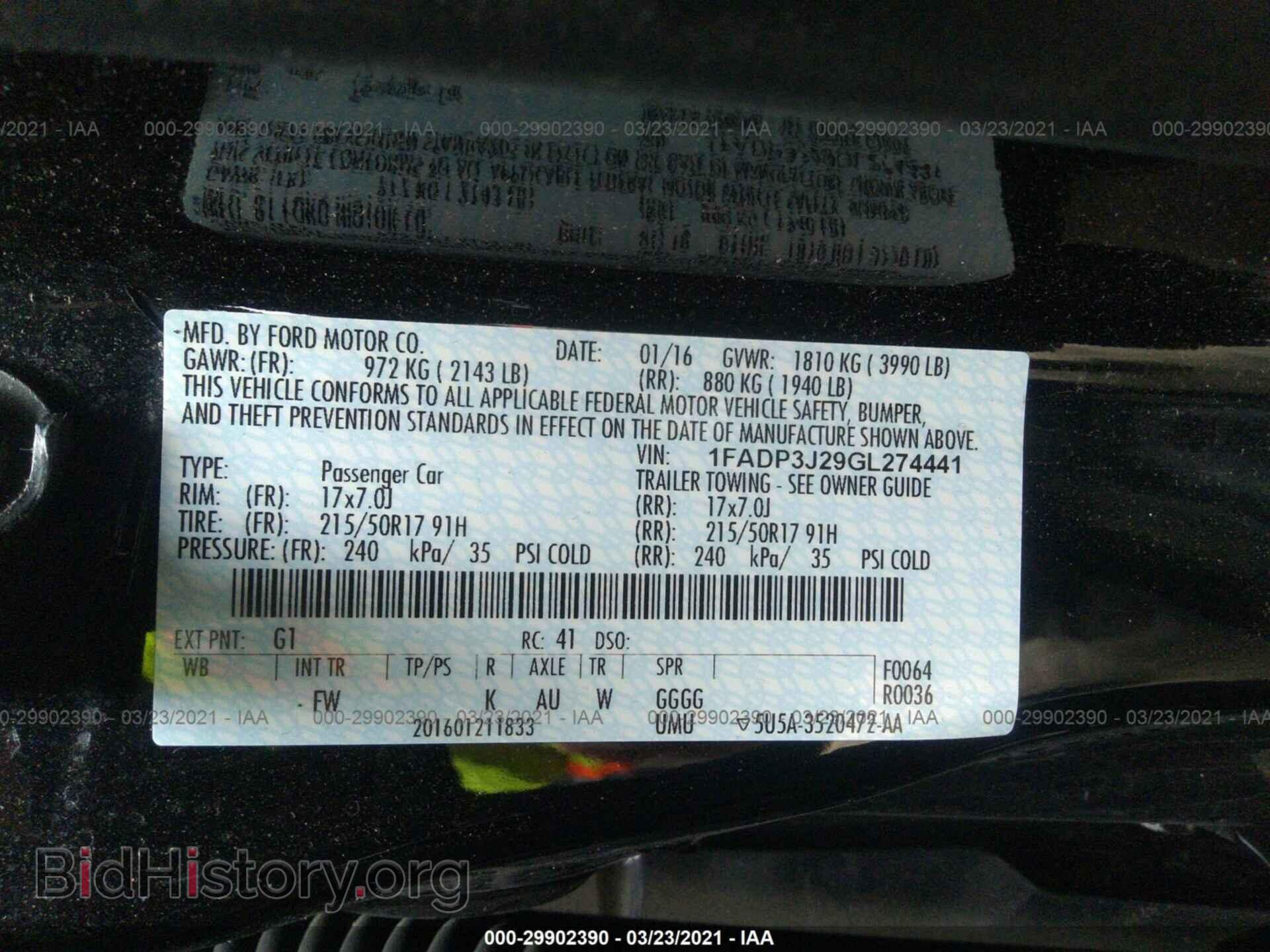 2016 FORD FOCUS - VIN: 1FADP3J29GL274441 - Фото 9
