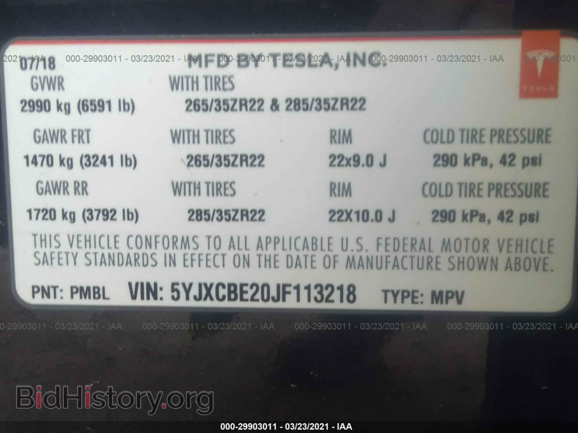 2018 TESLA MODEL X - VIN: 5YJXCBE20JF113218 - Фото 9