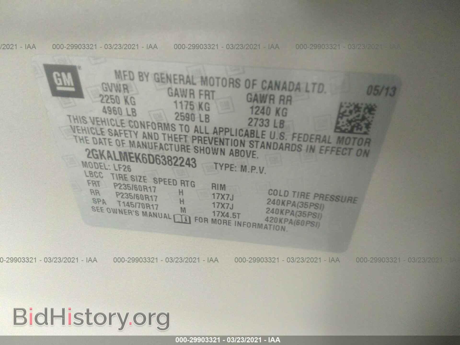 2013 GMC TERRAIN - VIN: 2GKALMEK6D6382243 - Photo 9