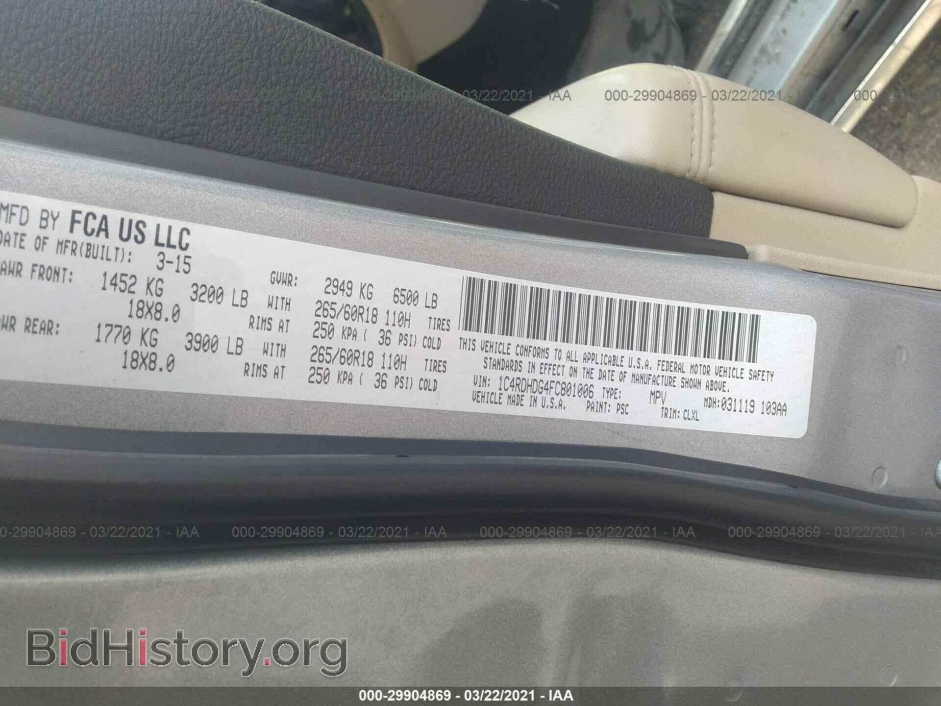2015 DODGE DURANGO - VIN: 1C4RDHDG4FC801006 - Фото 9