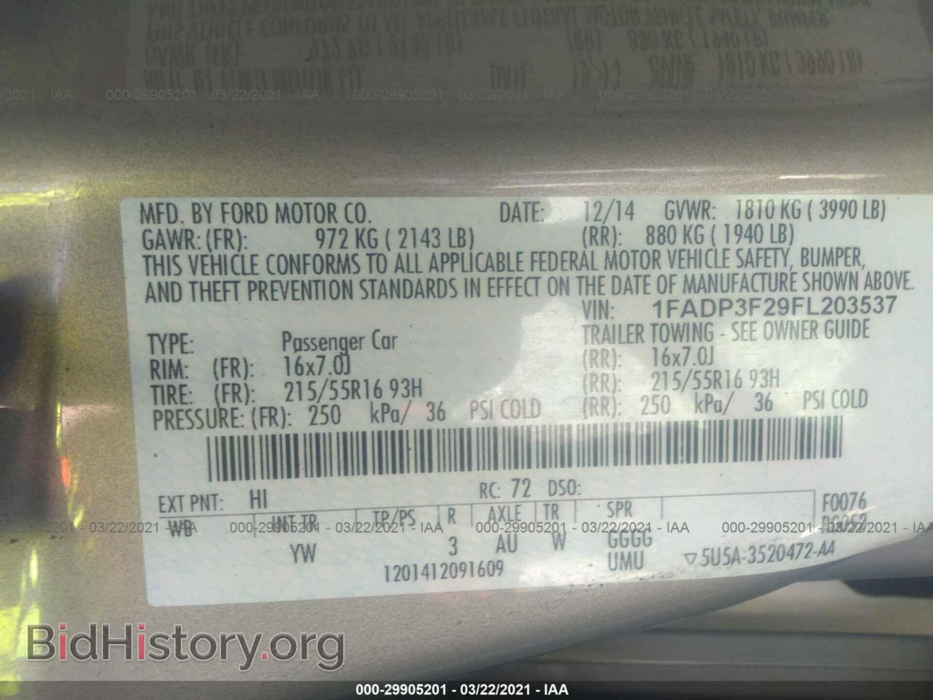 2015 FORD FOCUS - VIN: 1FADP3F29FL203537 - Фото 9