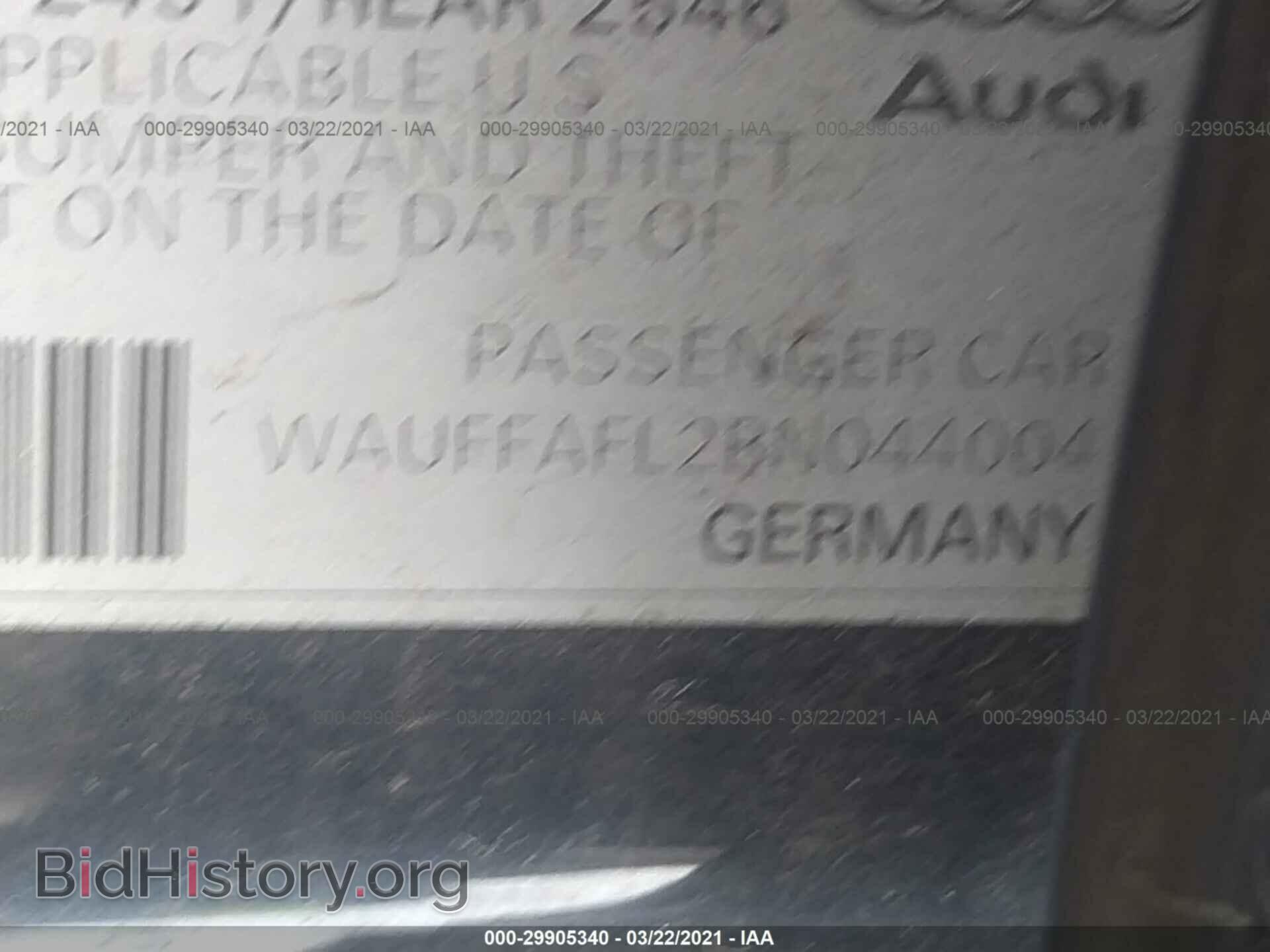 2011 AUDI A4 - VIN: WAUFFAFL2BN044004 - Фото 9