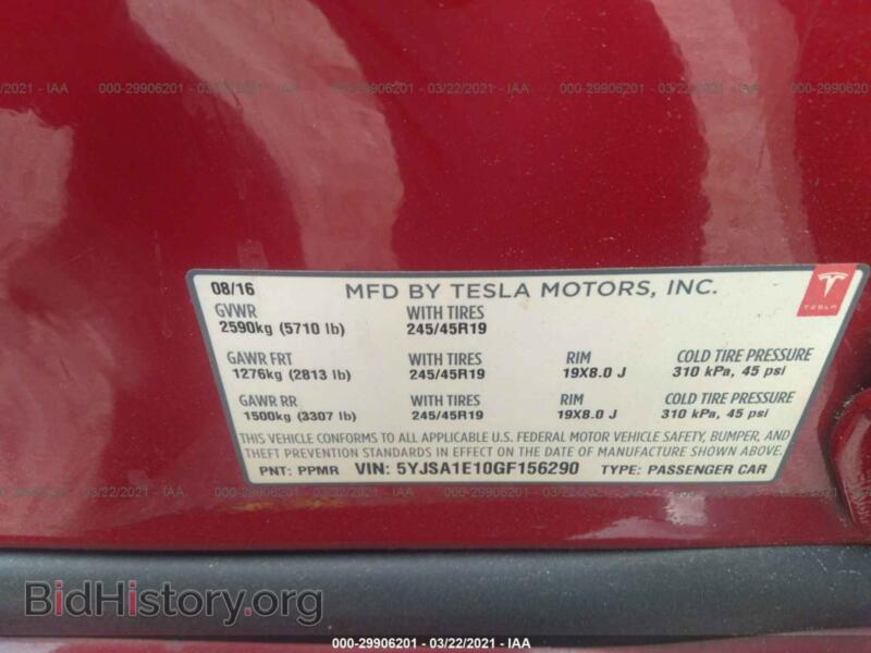 2016 Tesla MODEL S (VIN 5YJSA1E10GF156290) — photo 9 of 14