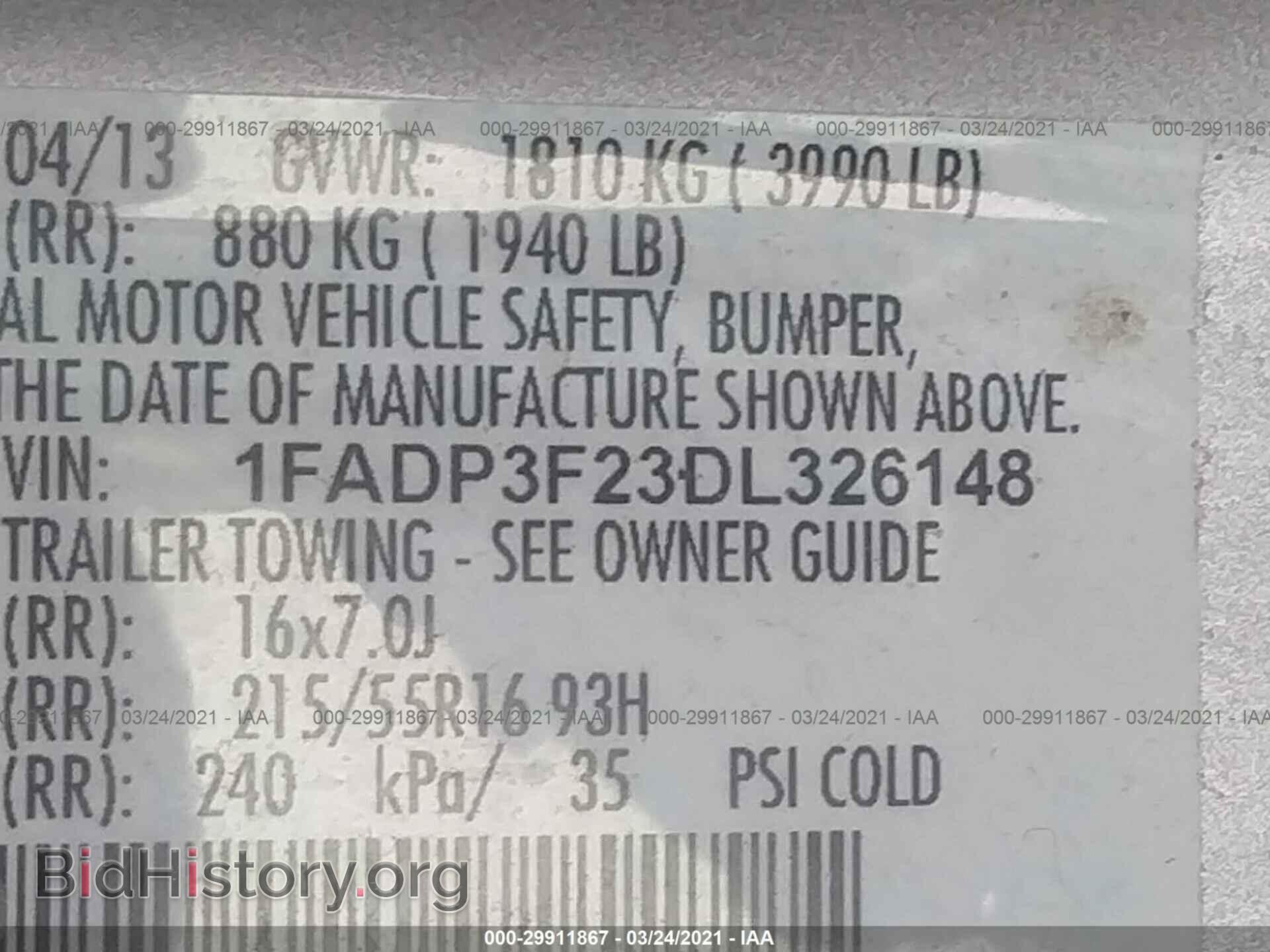 2013 FORD FOCUS - VIN: 1FADP3F23DL326148 - Photo 9