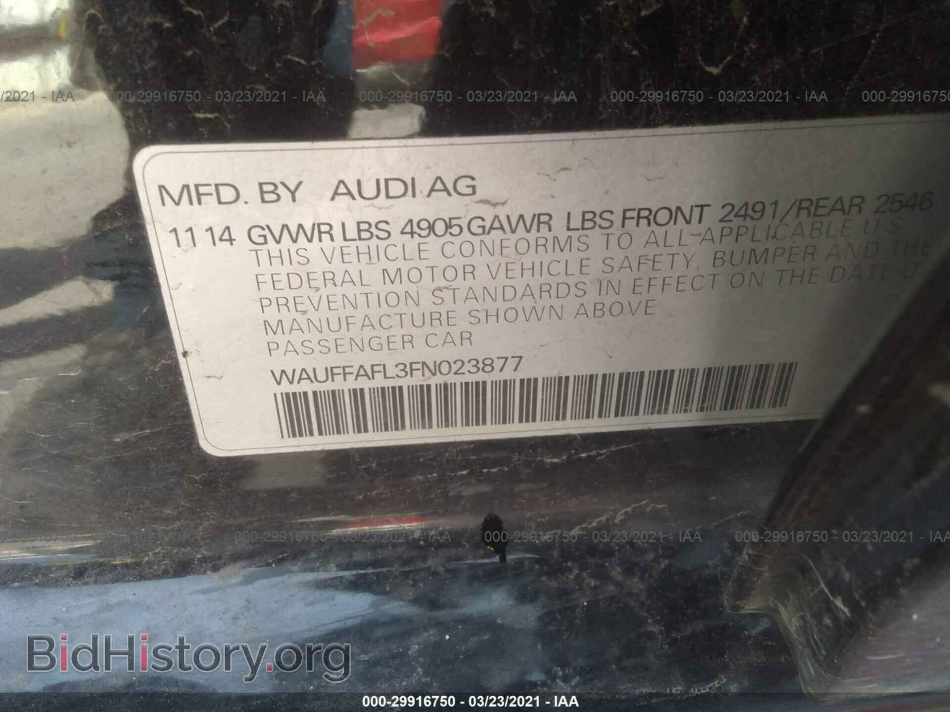 2015 AUDI A4 - VIN: WAUFFAFL3FN023877 - Фото 9