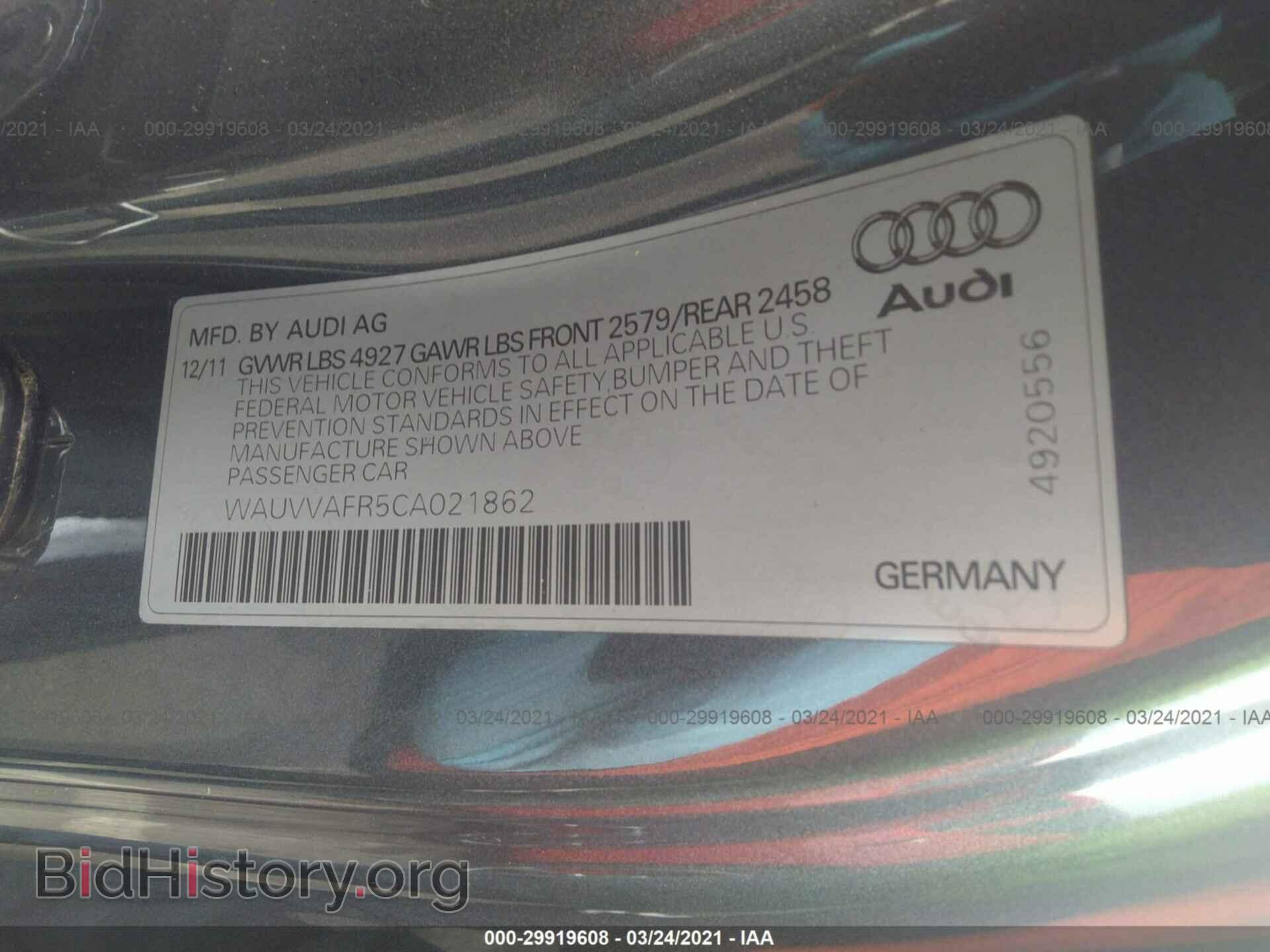 2012 AUDI S5 - VIN: WAUVVAFR5CA021862 - Photo 9