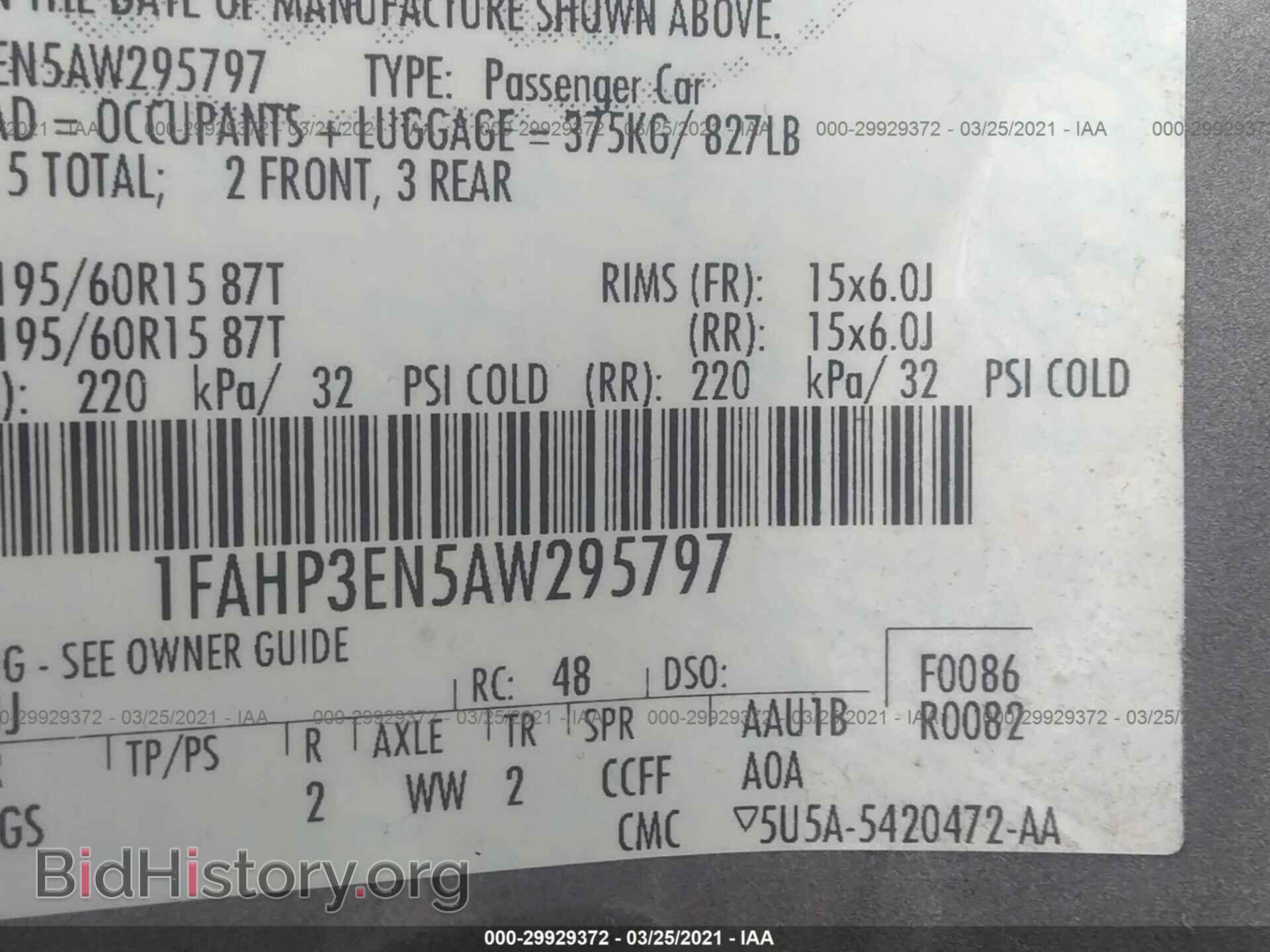 2010 FORD FOCUS - VIN: 1FAHP3EN5AW295797 - Фото 9