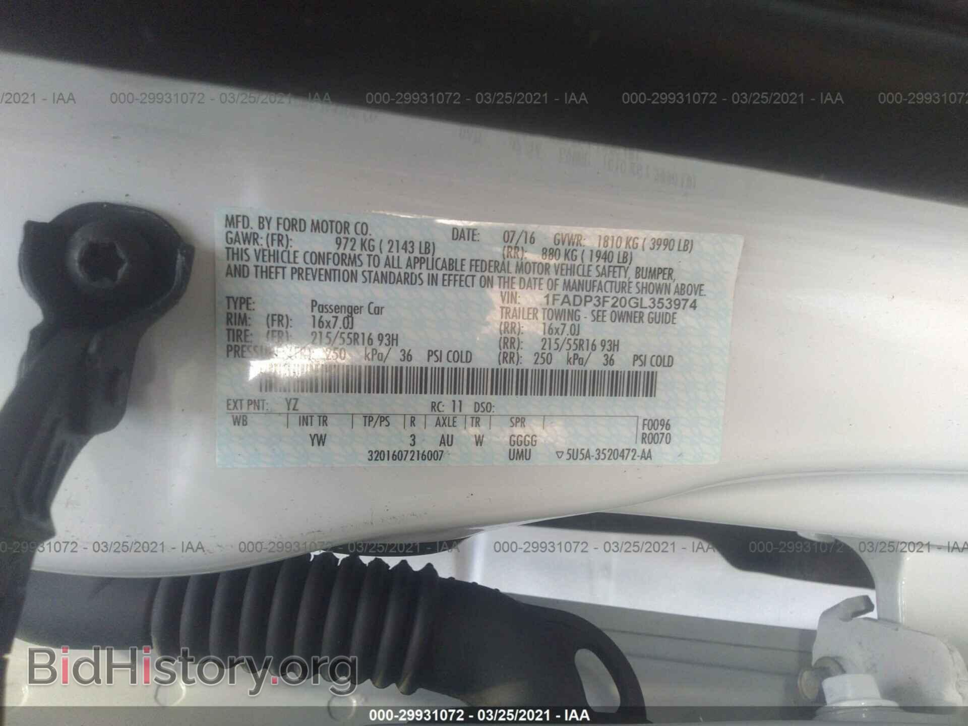 2016 FORD FOCUS - VIN: 1FADP3F20GL353974 - Фото 9
