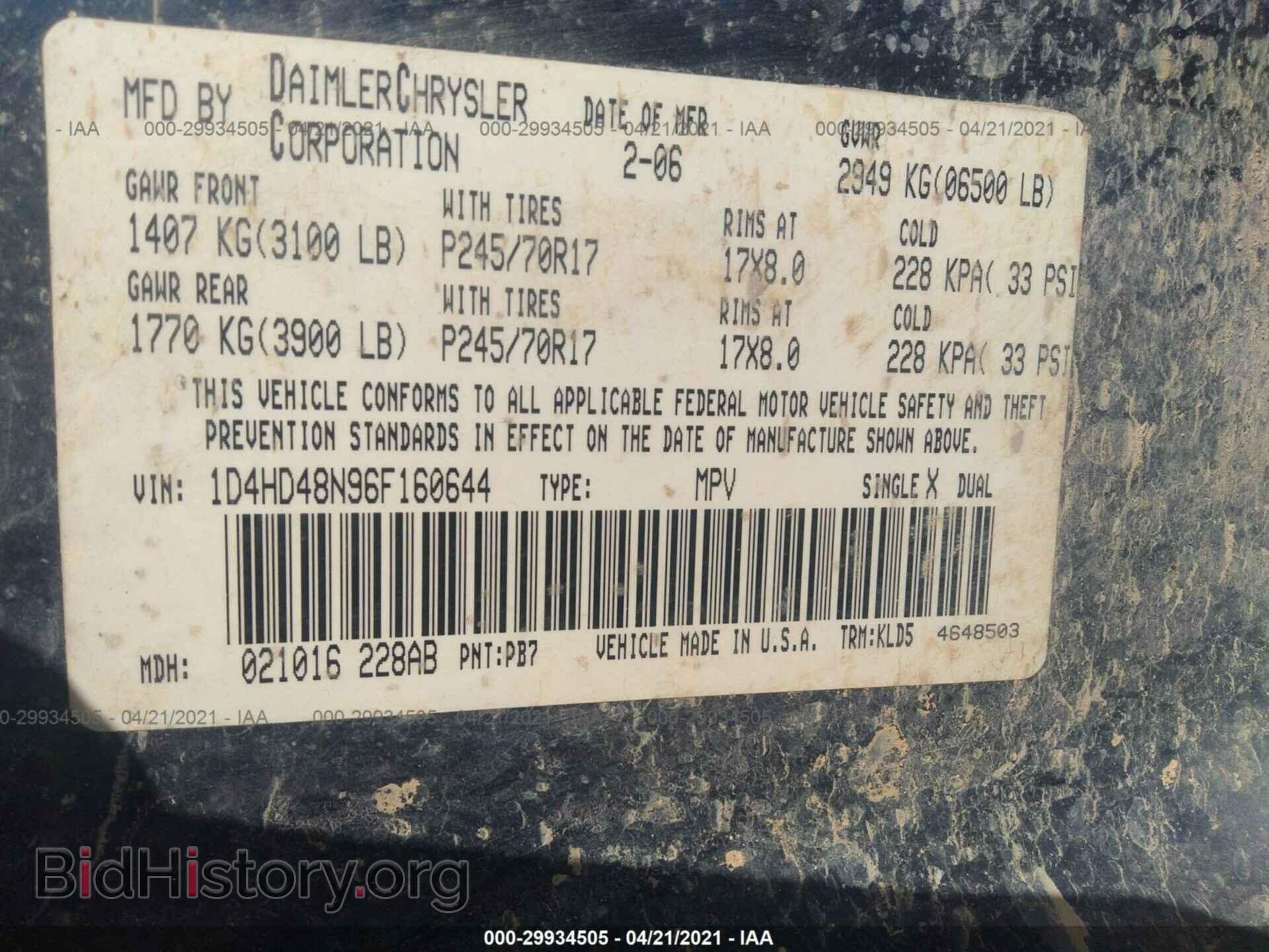 2006 DODGE DURANGO - VIN: 1D4HD48N96F160644 - Фото 9
