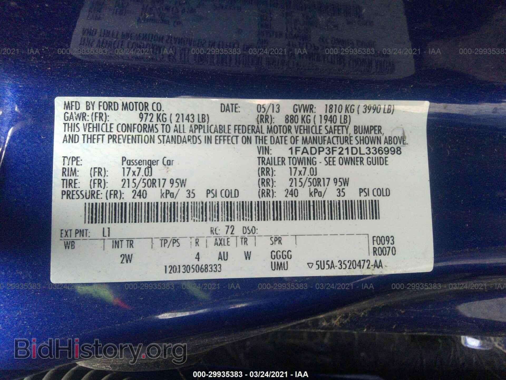 2013 FORD FOCUS - VIN: 1FADP3F21DL336998 - Photo 9