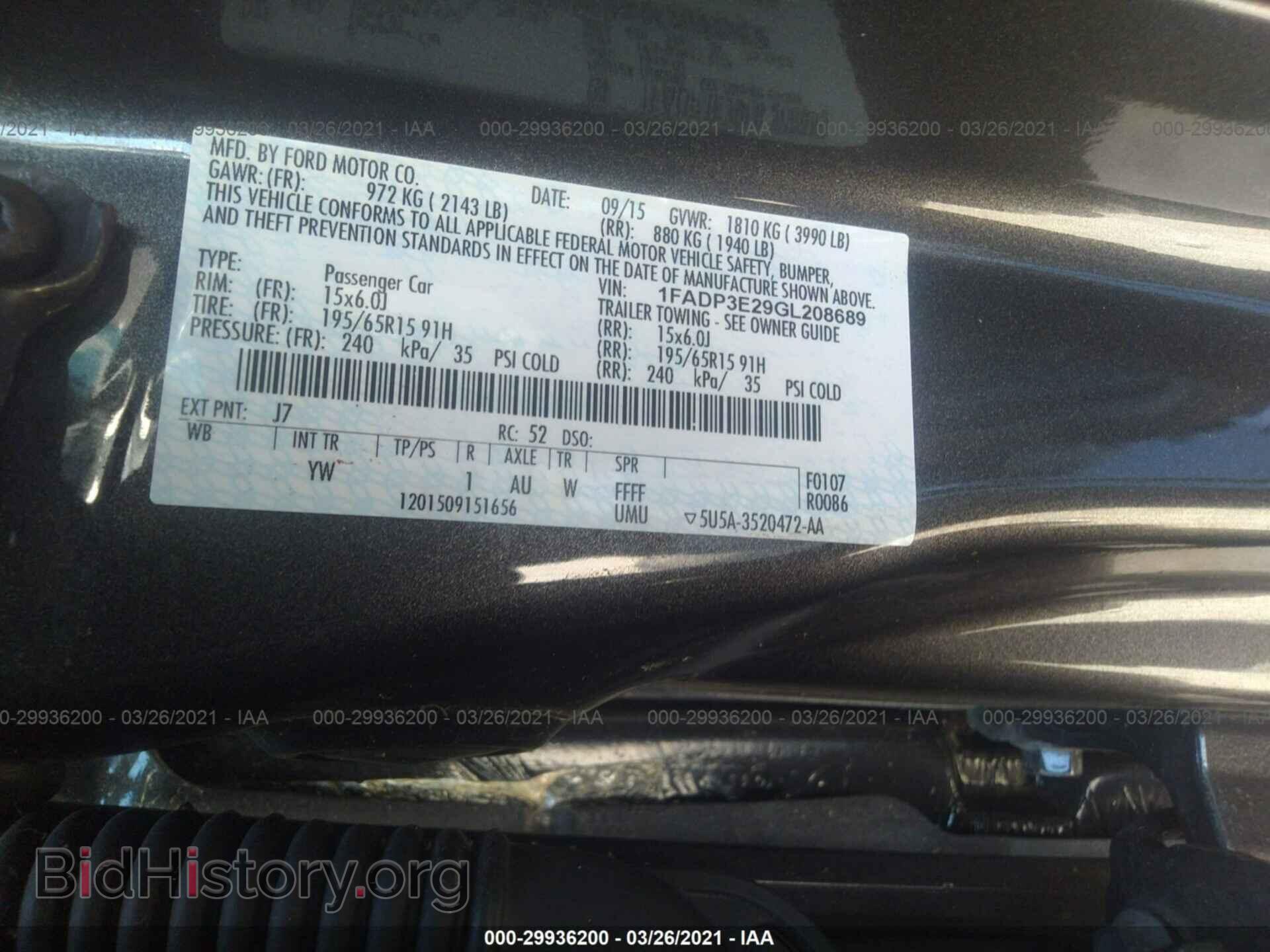 2016 FORD FOCUS - VIN: 1FADP3E29GL208689 - Photo 9