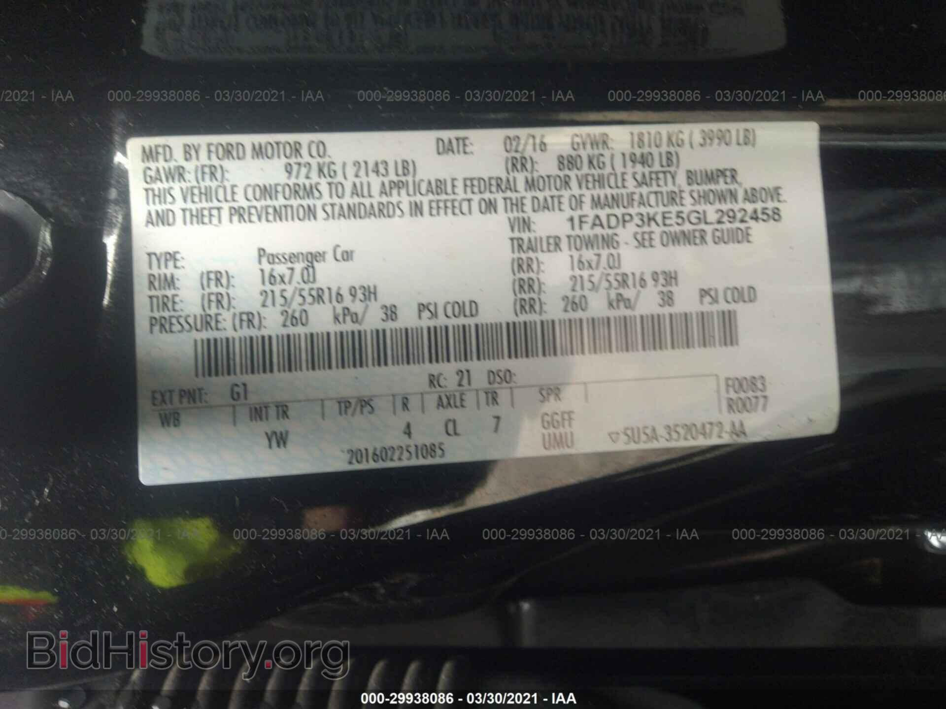 2016 FORD FOCUS - VIN: 1FADP3KE5GL292458 - Photo 9