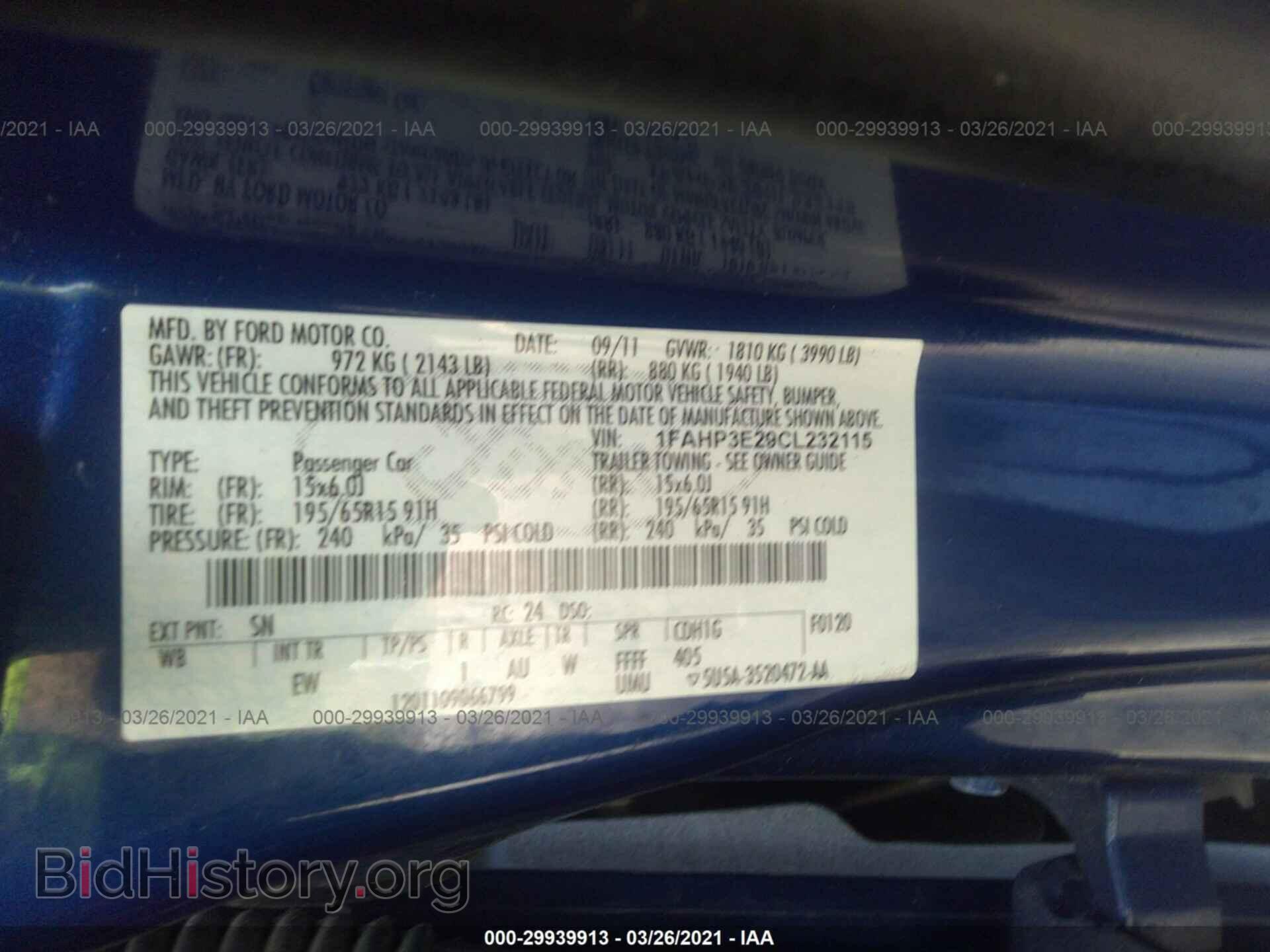 2012 FORD FOCUS - VIN: 1FAHP3E29CL232115 - Фото 9