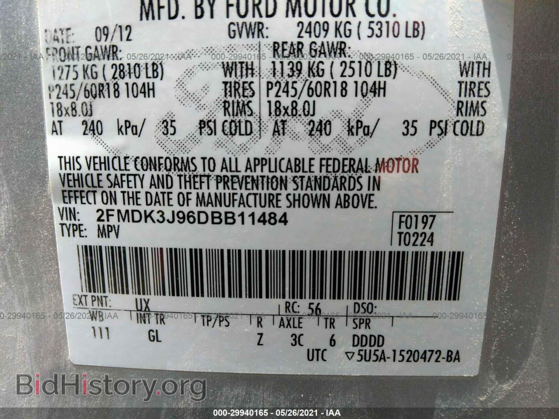 2013 FORD EDGE - VIN: 2FMDK3J96DBB11484 - Photo 9