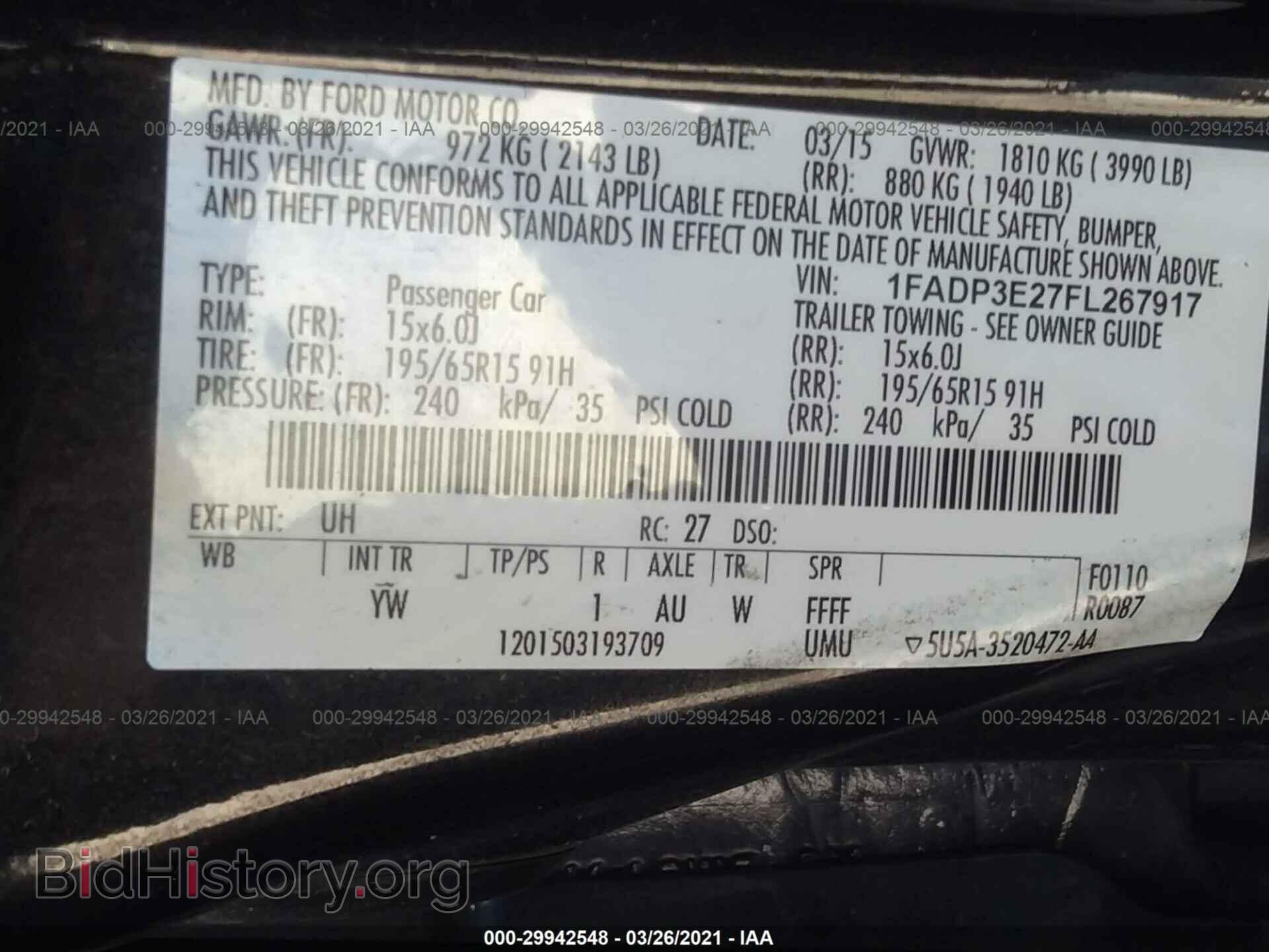 2015 FORD FOCUS - VIN: 1FADP3E27FL267917 - Фото 9
